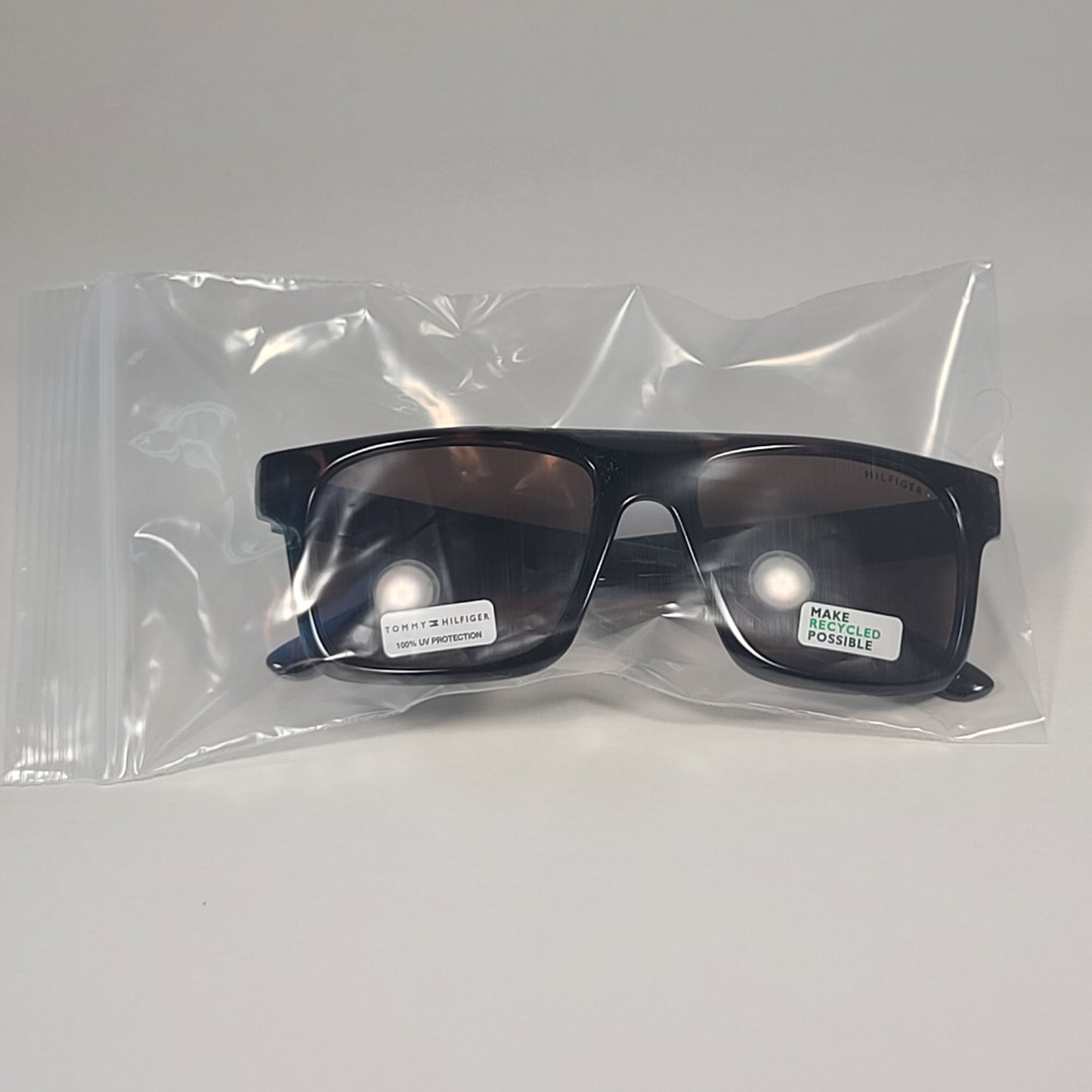 Tommy Hilfiger Gunner Rectangular Sunglasses Brown Tortoise Frame Brown Lens GUNNER MP OM618 - Sunglasses