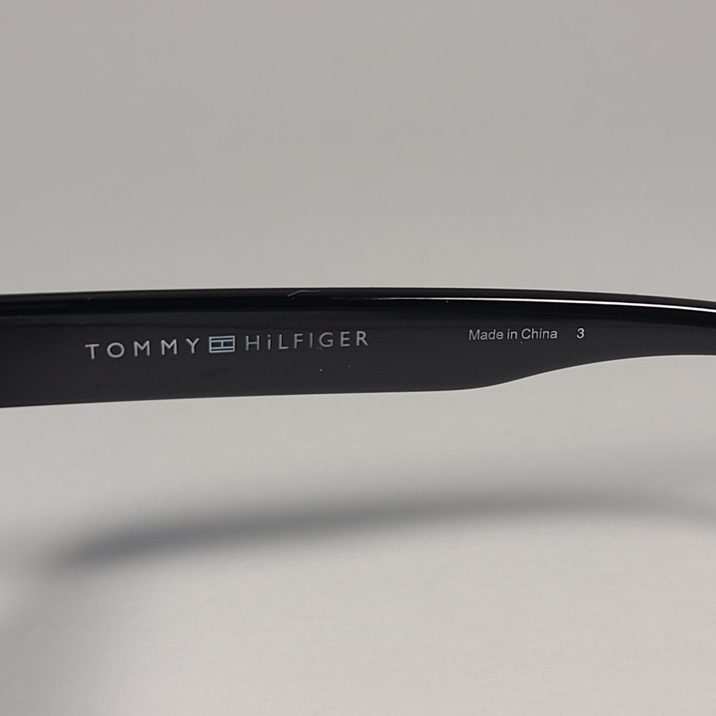 Tommy Hilfiger Gunner Rectangular Sunglasses Shiny Black Frame Gray Lens GUNNER MP OM618 - Sunglasses