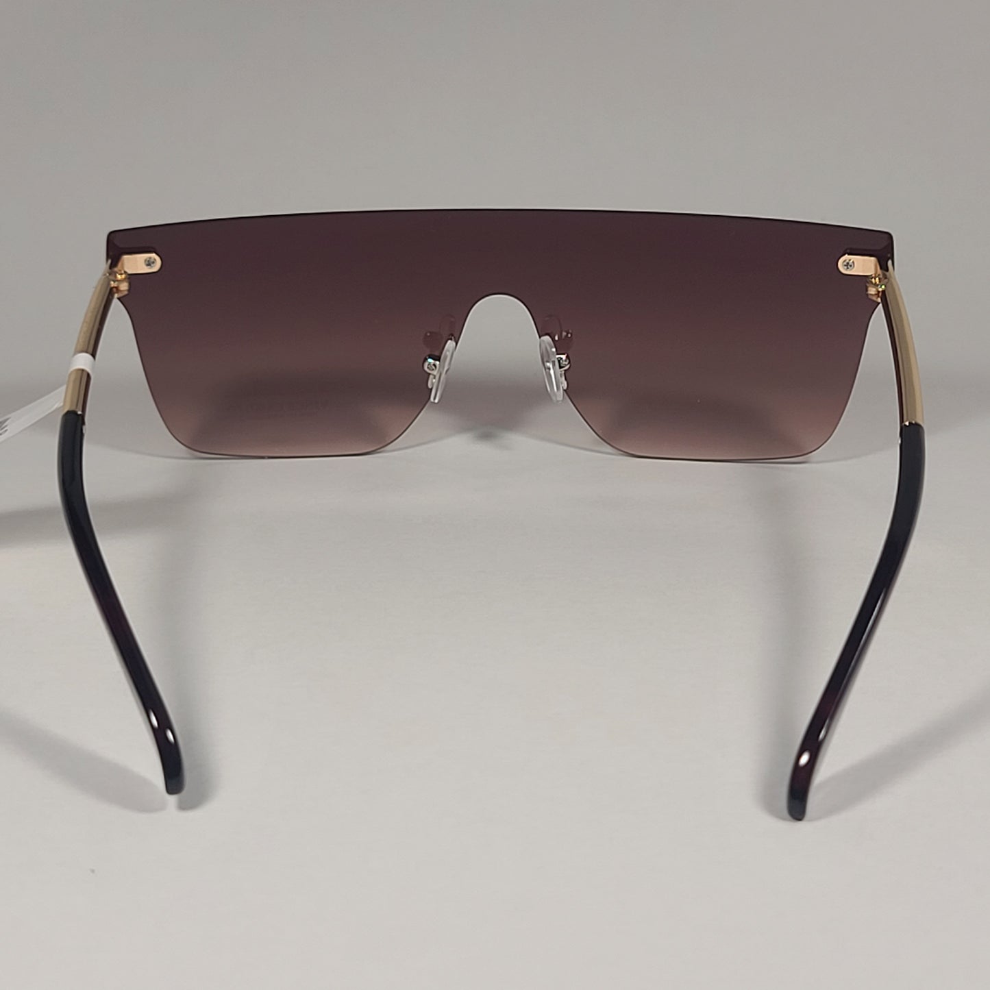 Vince Camuto VC1119 GLD Rimless Shield Sunglasses Gold Brown Frame Brown Gradient Lens - Sunglasses