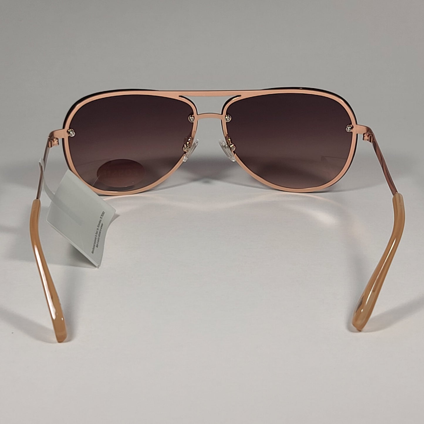 Fossil FW157 Rimless Pilot Sunglasses Rose Gold Frame / Brown Gradient Lens - Sunglasses