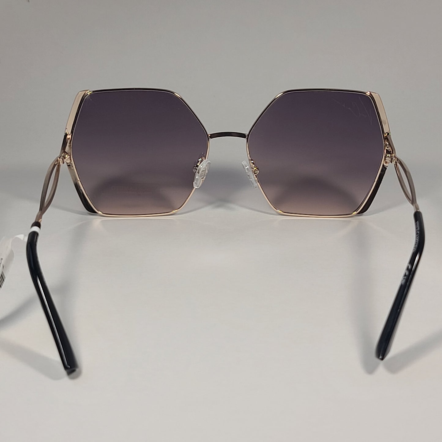 Vince Camuto VC900 GLDOX Oversize Geometric Sunglasses Gold Black Frame Gray Gradient Lens - Sunglasses