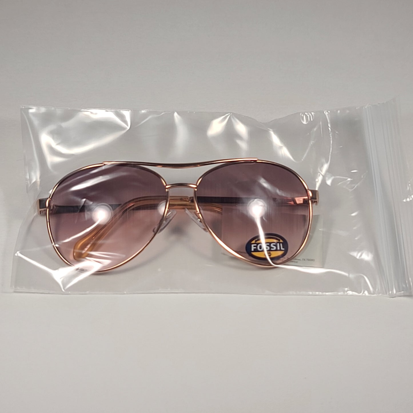 Fossil FW51 Pilot Sunglasses Rose Gold Frame / Pink Brown Gradient Lens - Sunglasses