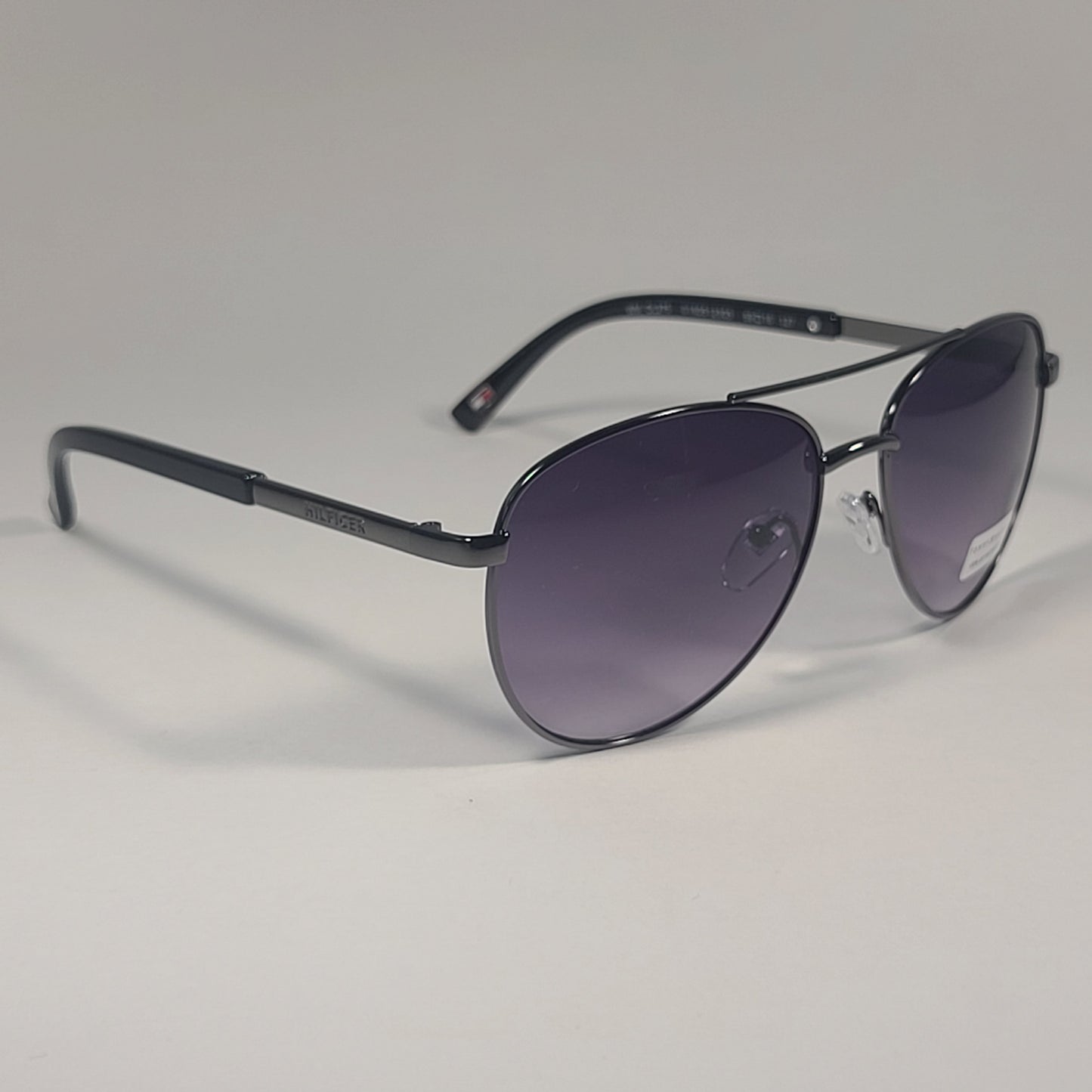 Tommy Hilfiger Lindsay Aviator Sunglasses Gunmetal Gray and Black Frame Gray Smoke Gradient Lens LINDSAY WM OL275 - Sunglasses