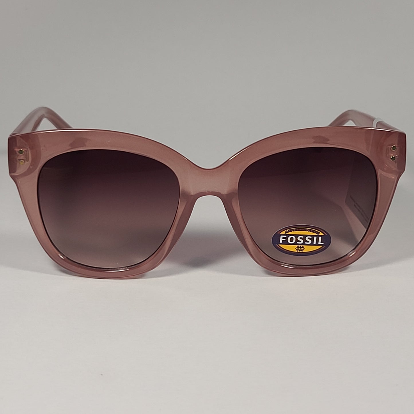 Fossil FW222 Oversize Cat Eye Sunglasses Tan Crystal Frame / Brown Gradient Lens - Sunglasses