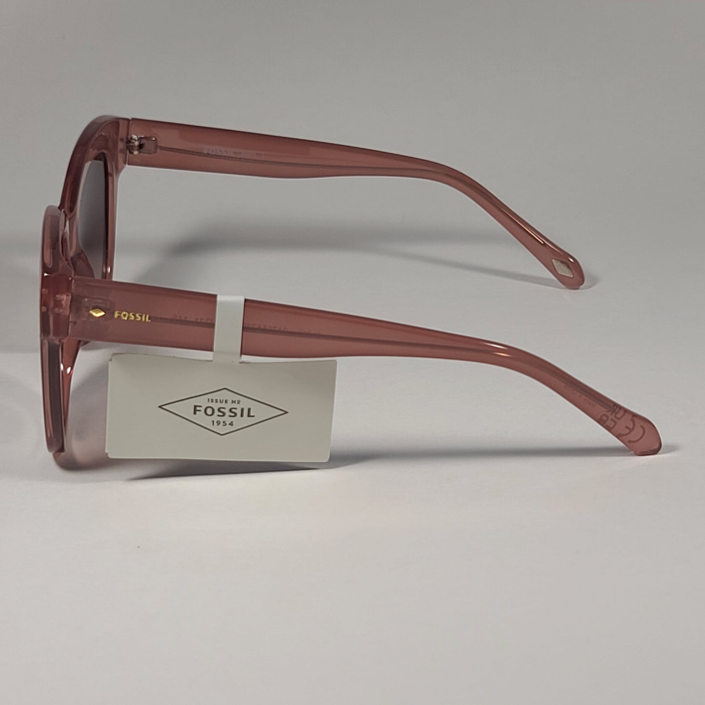 Fossil FW222 Oversize Cat Eye Sunglasses Tan Crystal Frame / Brown Gradient Lens - Sunglasses