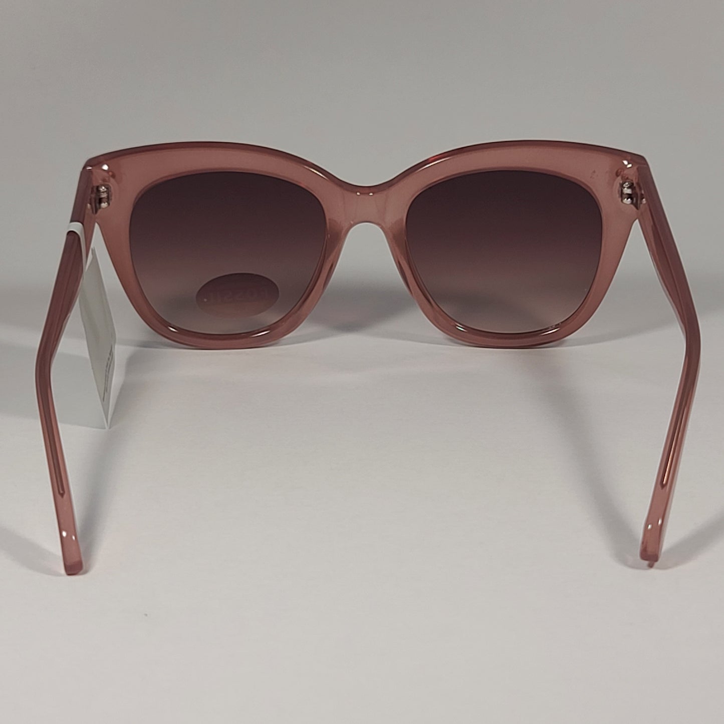 Fossil FW222 Oversize Cat Eye Sunglasses Tan Crystal Frame / Brown Gradient Lens - Sunglasses