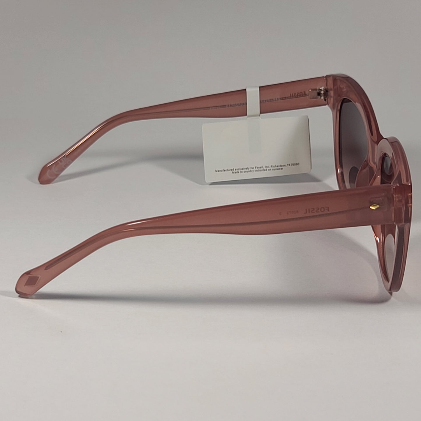 Fossil FW222 Oversize Cat Eye Sunglasses Tan Crystal Frame / Brown Gradient Lens - Sunglasses