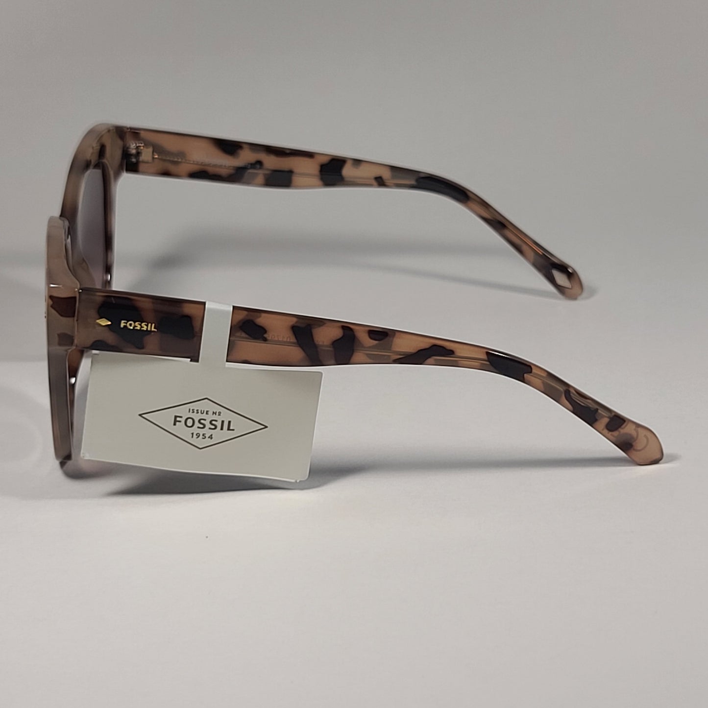 Fossil FW222 Oversize Cat Eye Sunglasses Tan Crystal Frame / Brown Gradient Lens - Sunglasses