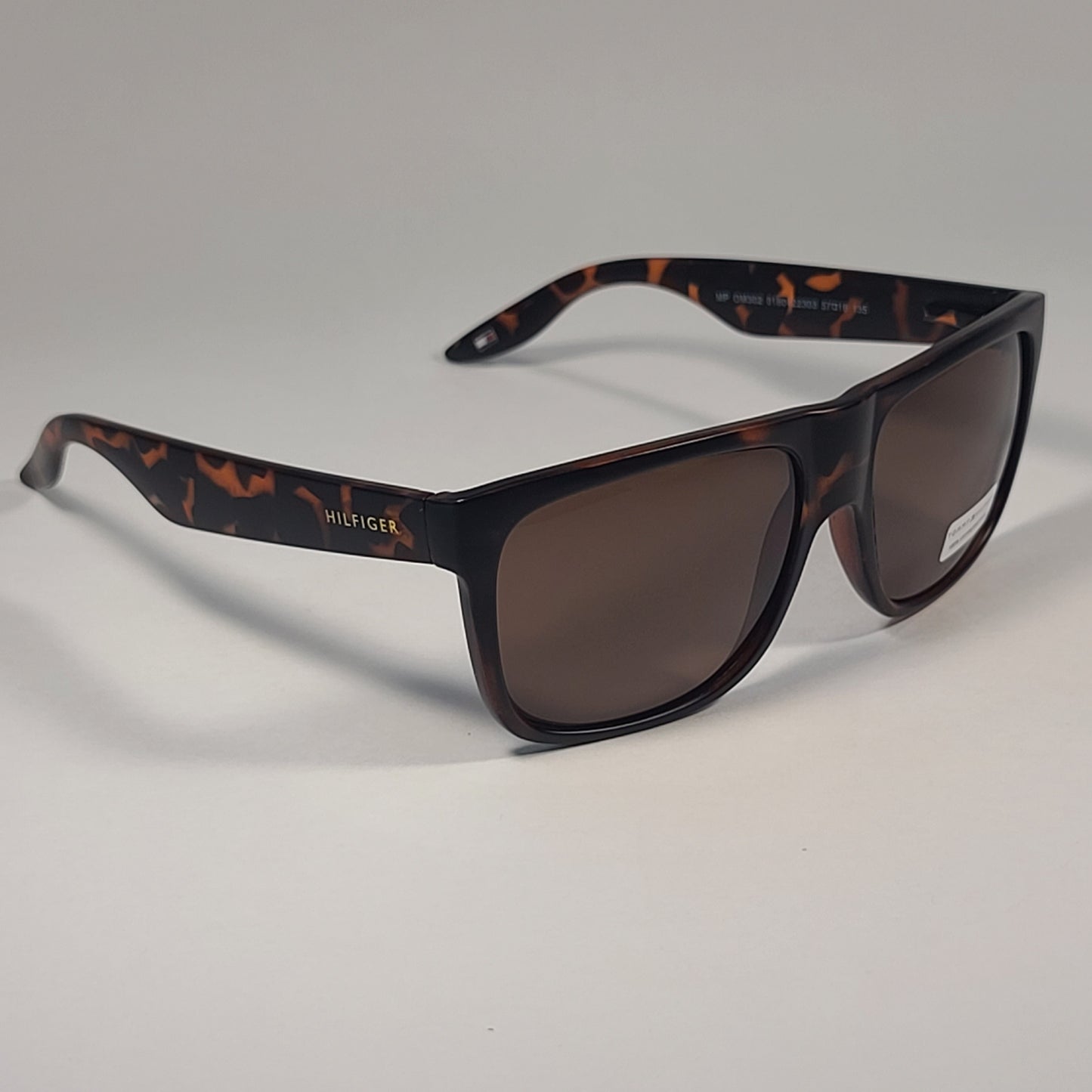 Tommy Hilfiger "Tanner" Square Sunglasses Brown Tort Havana Brown Lens MP OM302