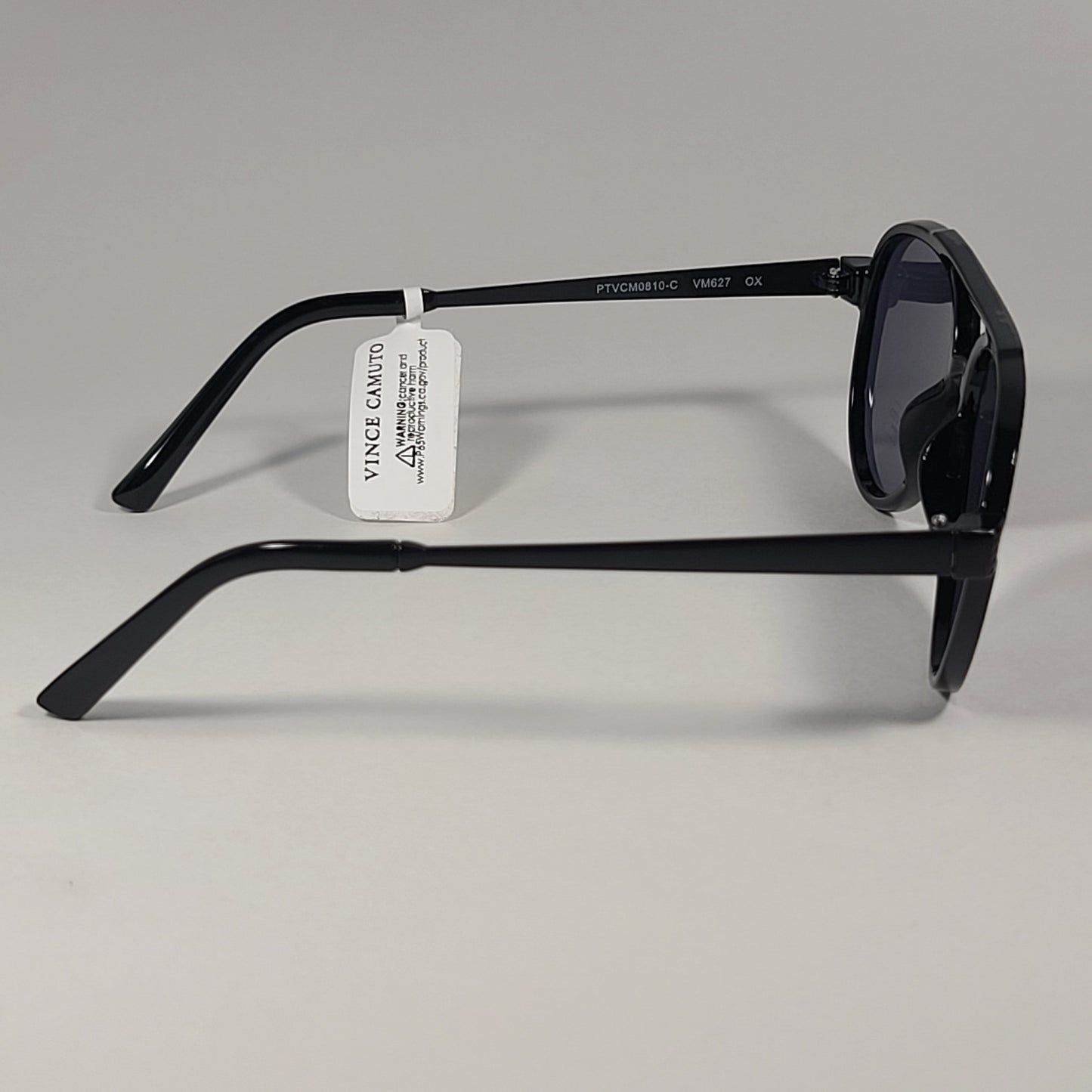Vince Camuto VM627 OX Aviator Pilot Sunglasses Black Frame Gray Lens - Sunglasses