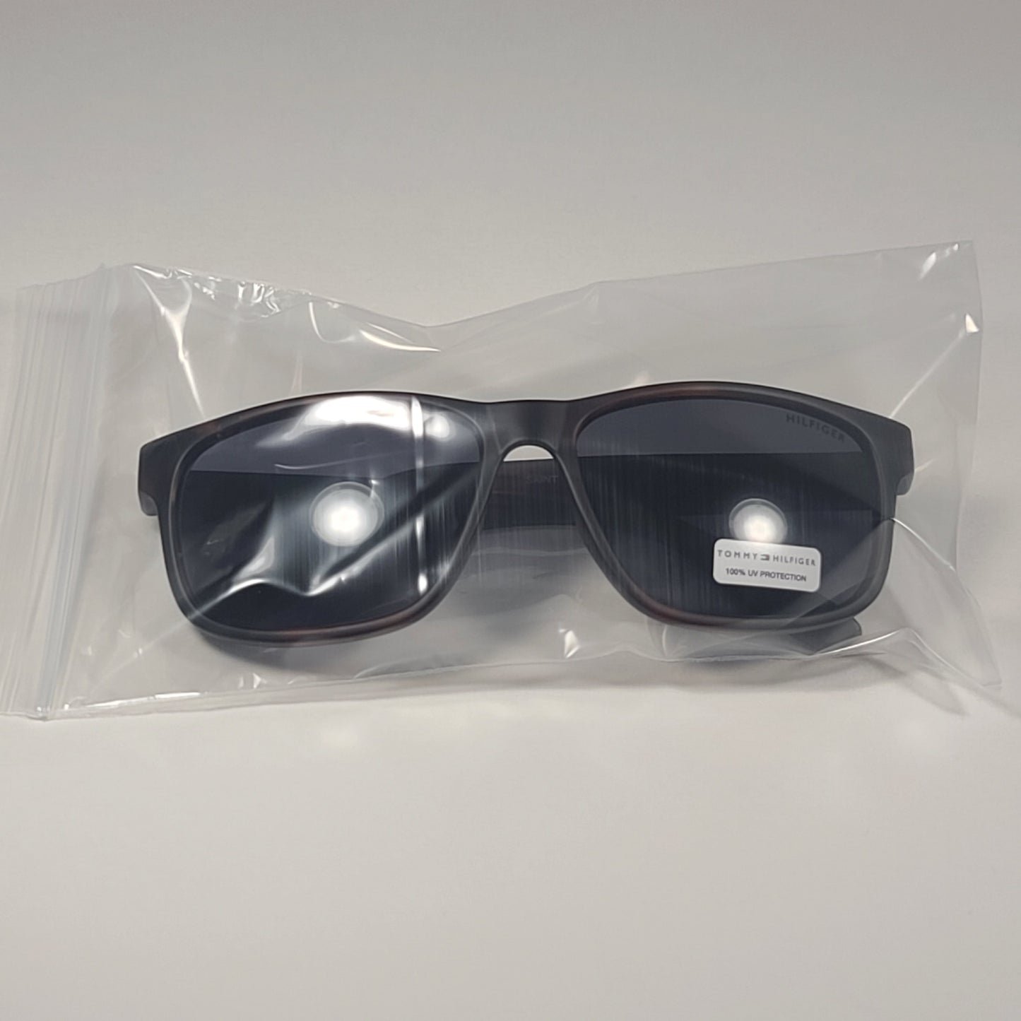 Tommy Hilfiger Saint MP OM492 Rectangular Sunglasses Matte Tortoise Gray Lens - Sunglasses