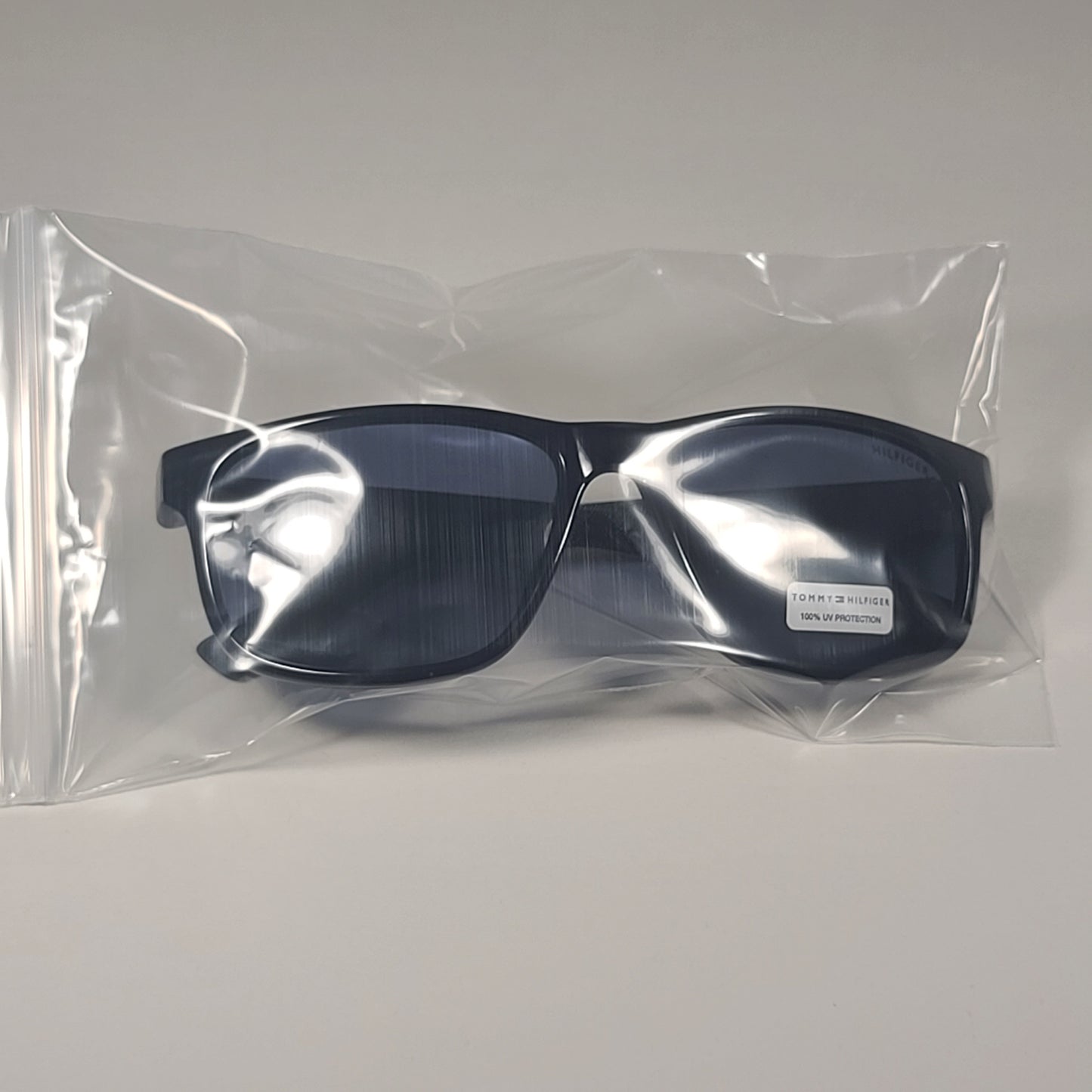 Tommy Hilfiger Luis MP OM347 Rectangular Sunglasses Navy Blue Dark Tortoise Gray - Sunglasses