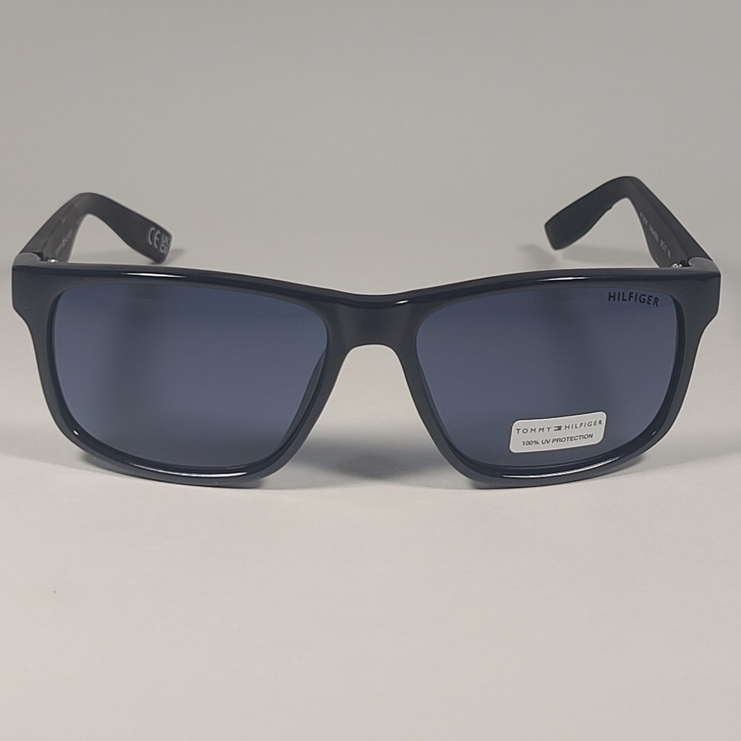 Tommy Hilfiger Luis MP OM347 Rectangular Sunglasses Navy Blue Dark Tortoise Gray - Sunglasses