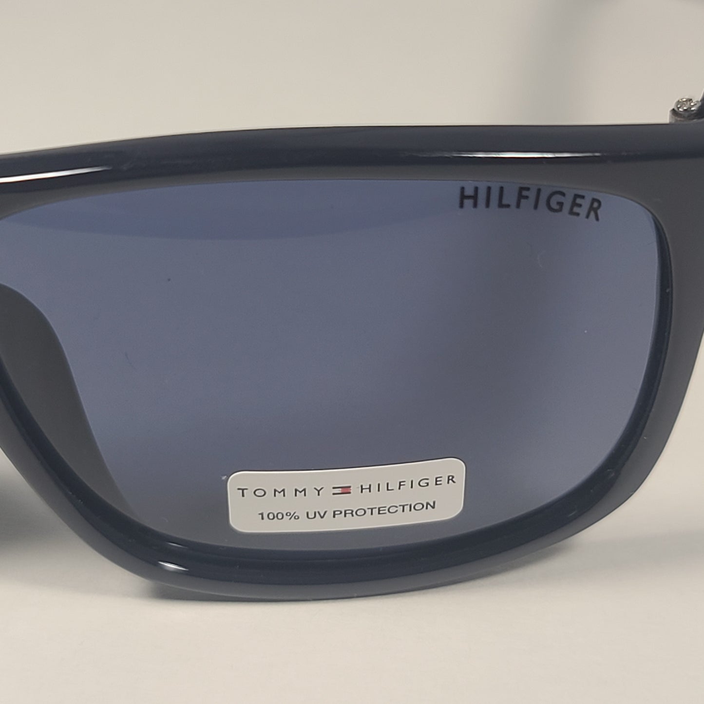 Tommy Hilfiger Luis MP OM347 Rectangular Sunglasses Navy Blue Dark Tortoise Gray - Sunglasses