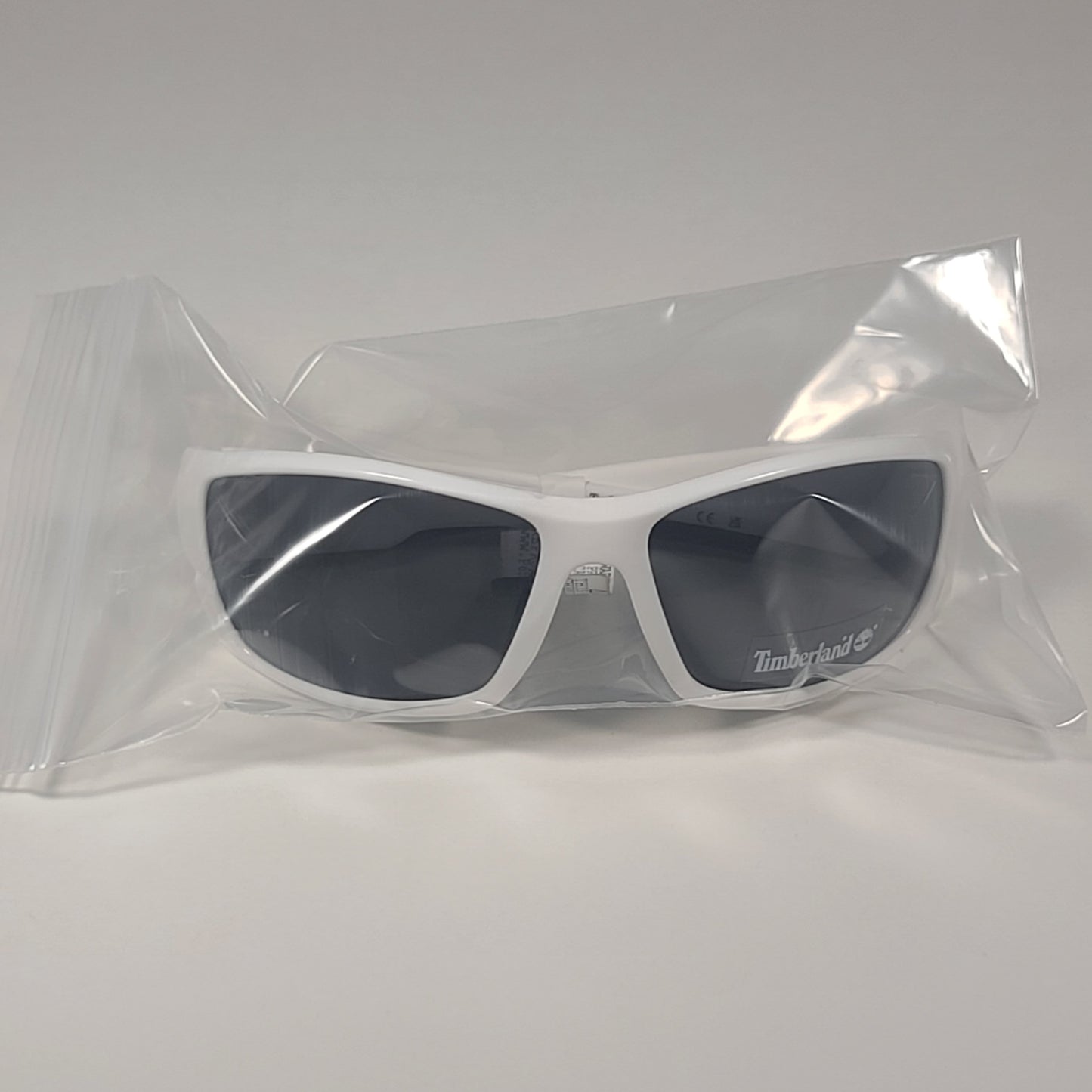 Timberland Wrap Sunglasses White / Matte Black Frame Gray Lens TB7171 21A - Sunglasses