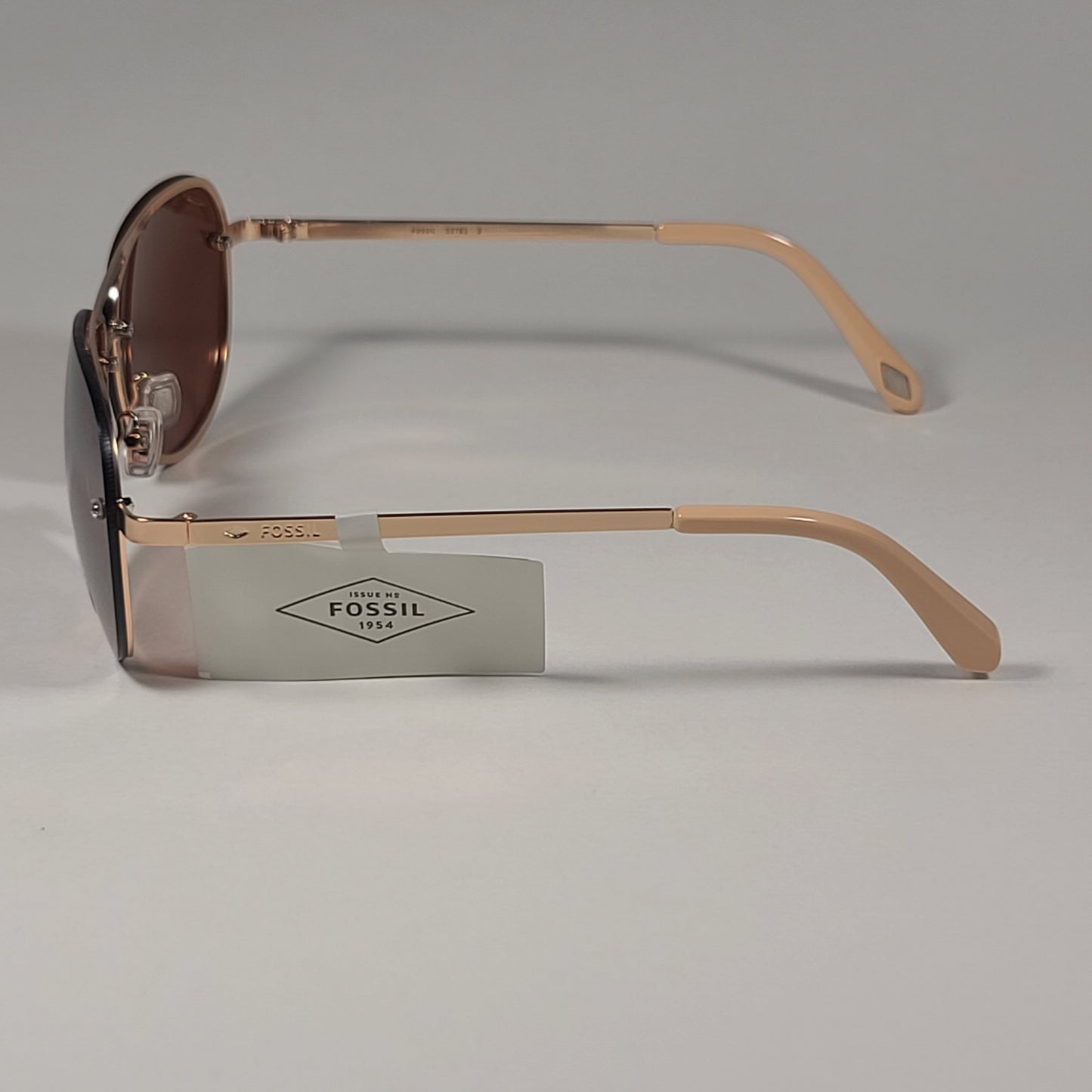Fossil FW157 Rimless Pilot Sunglasses Gold Frame / Brown Flash Lens - Sunglasses