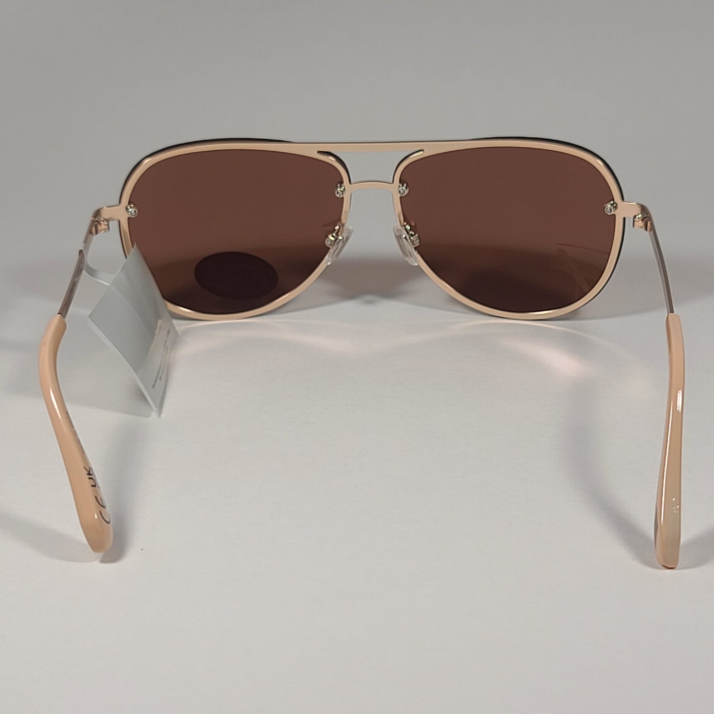 Fossil FW157 Rimless Pilot Sunglasses Gold Frame / Brown Flash Lens - Sunglasses
