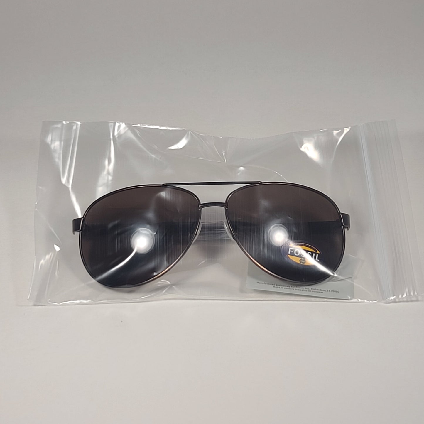 Fossil FM117 Aviator Pilot Style Sunglasses Bronze Brown Tortoise Brown Lens - Sunglasses