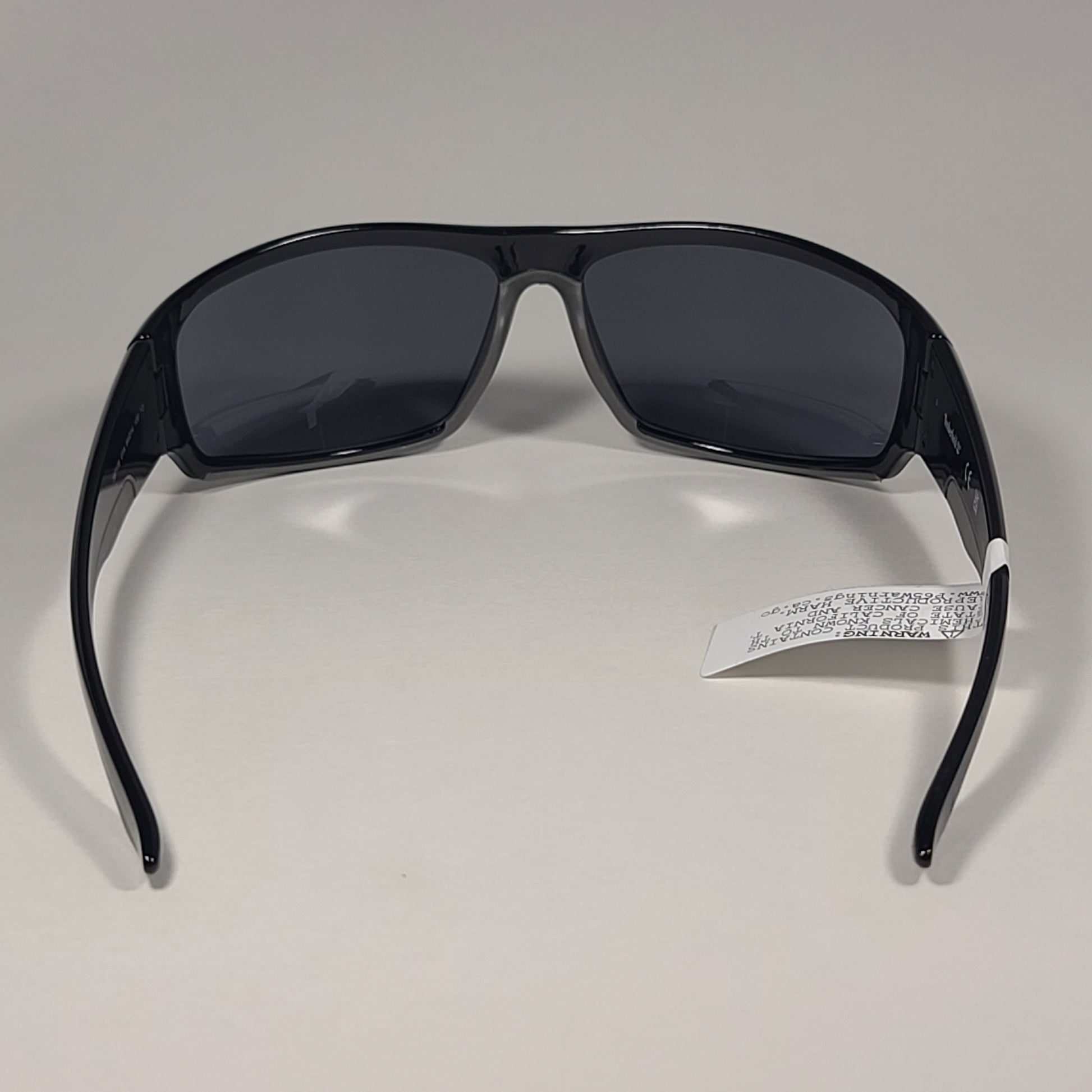 Timberland Wrap Sunglasses Shiny Black Gray Rubber Trim Gray Lens TB7178 01A - Sunglasses