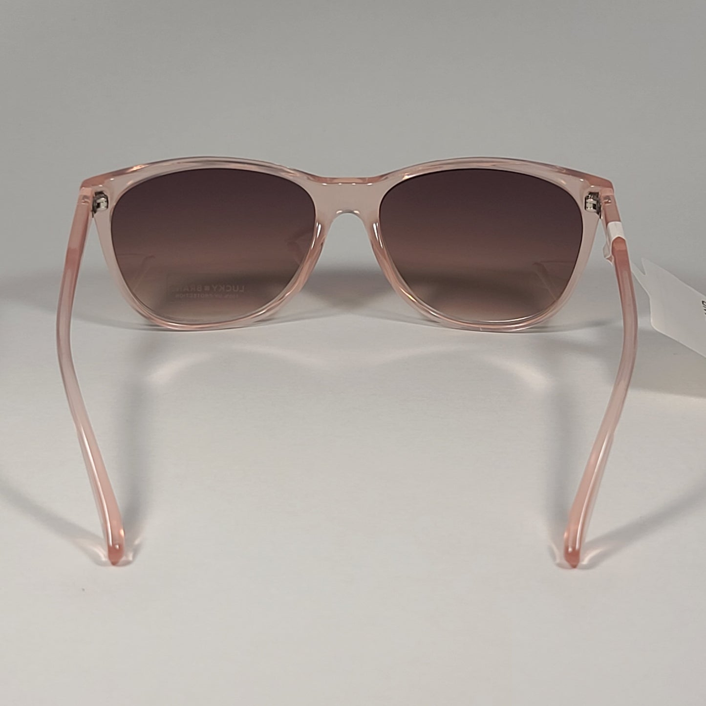 Lucky Brand Los Feliz Cat Eye Sunglasses Pink Crystal Frame Brown Gradient Lens - Sunglasses