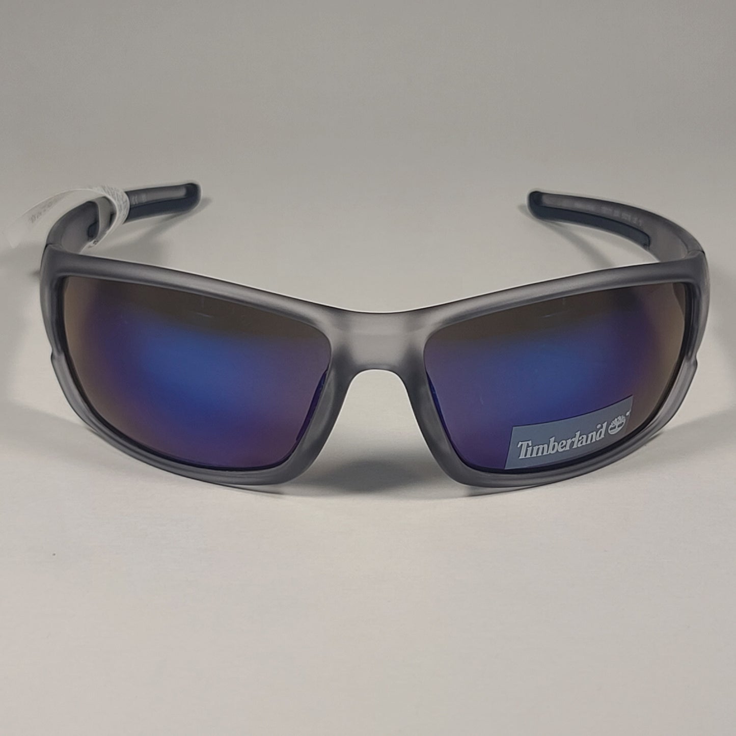 Timberland Wrap Sunglasses Matte Crystal Frame Blue Violet Mirror Lens TB7171 20X