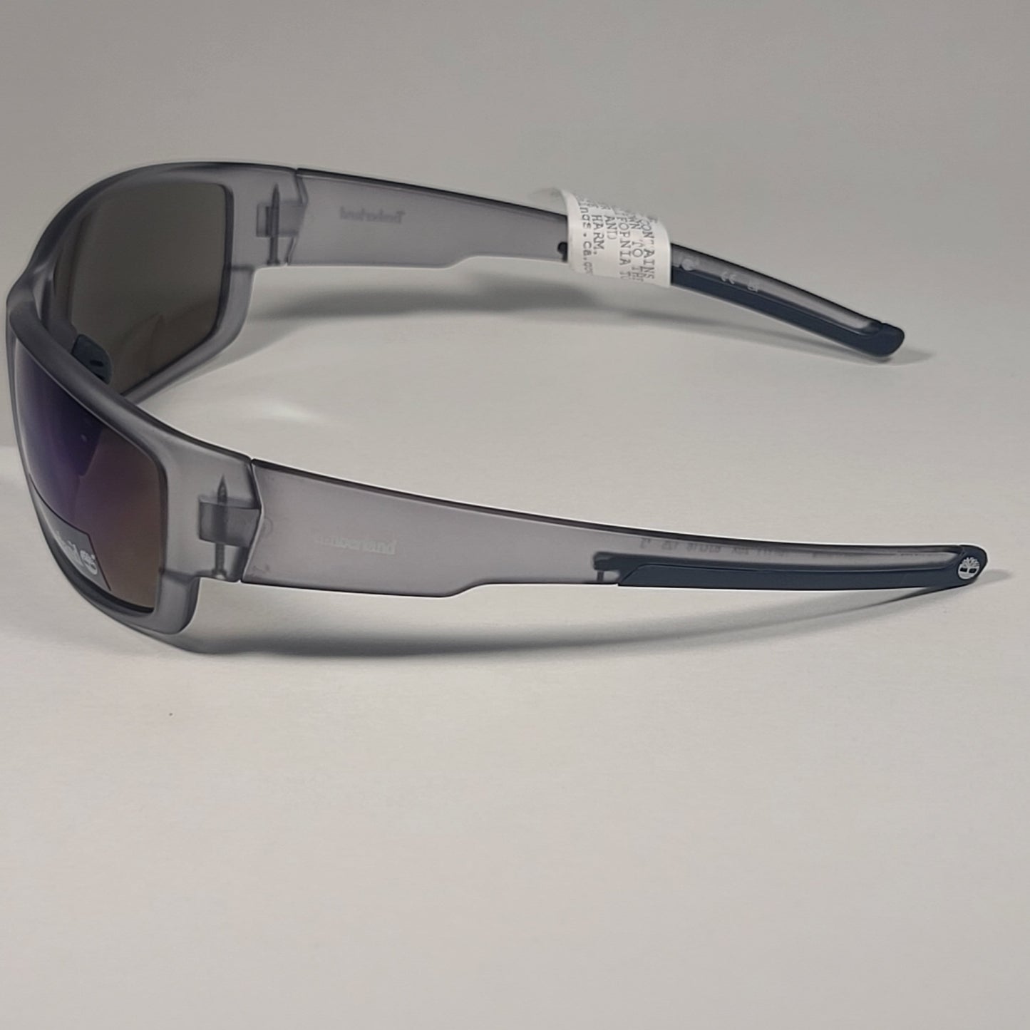 Timberland Wrap Sunglasses Matte Crystal Frame Blue Violet Mirror Lens TB7171 20X