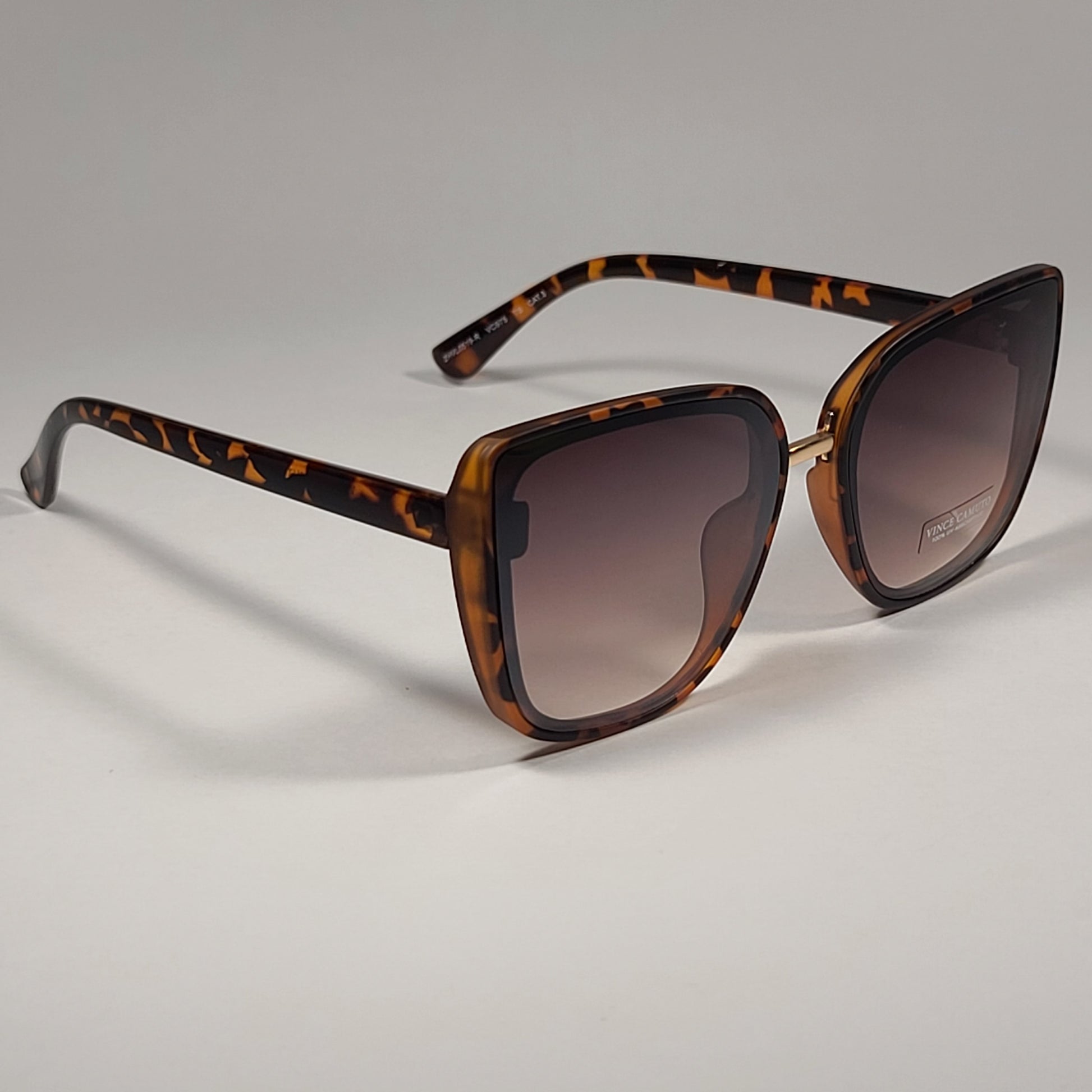 Vince Camuto Oversize Sunglasses Brown Tortoise Frame Brown Gradient VC975 TS - Sunglasses