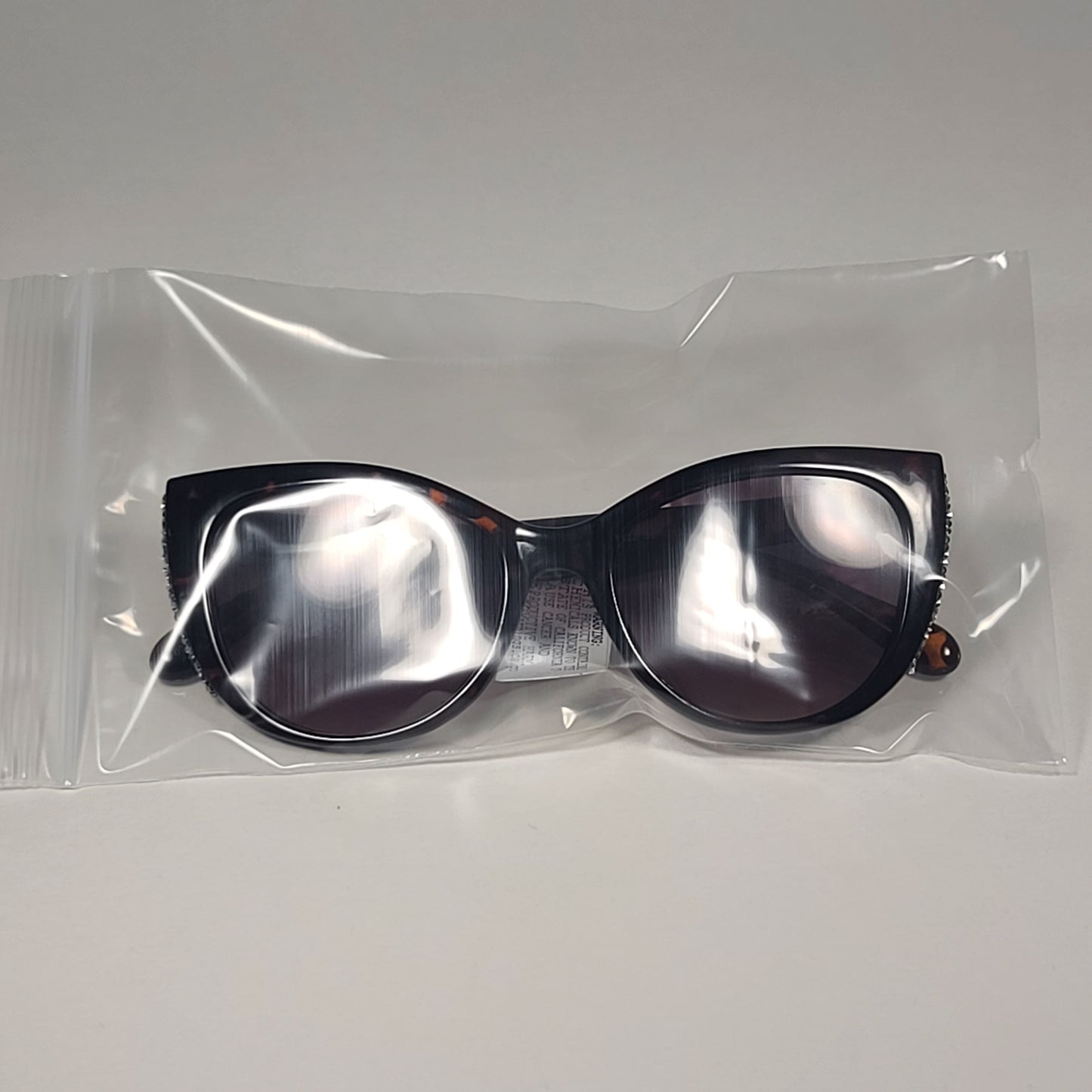 Guess GF0422 52F Cat Eye Sunglasses Brown Tortoise Silver Glitter Brown Gradient Lens