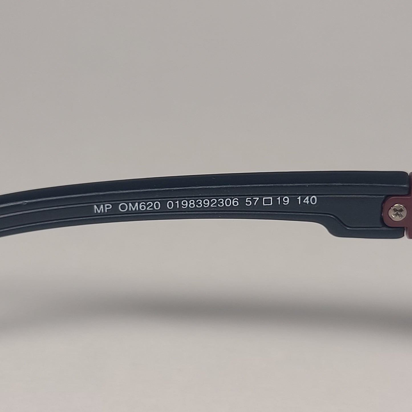 Tommy Hilfiger MP OM620 Rectangular Sunglasses Matte Black Burgundy Frame / Gray Lens - Sunglasses