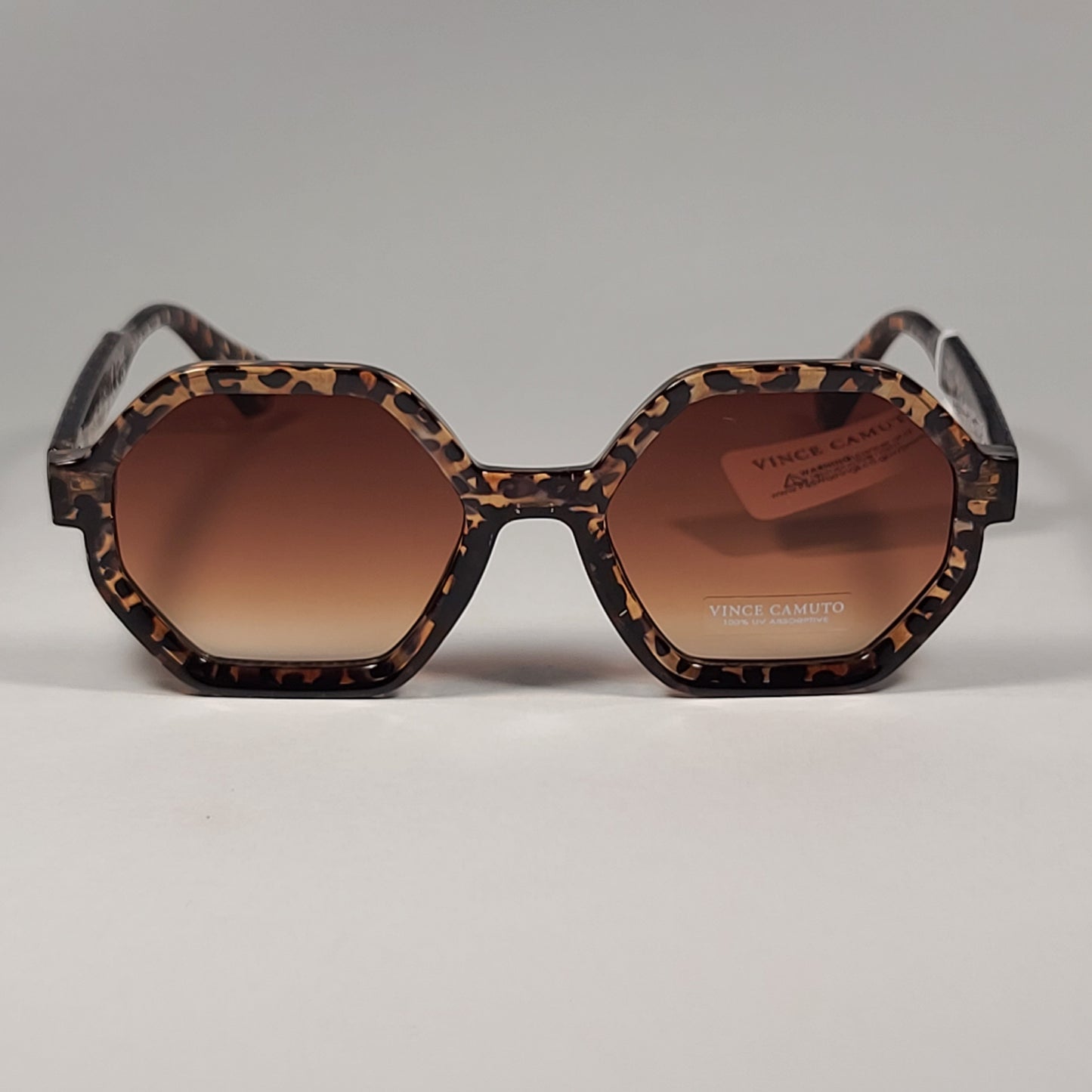 Vince Camuto VC1069 LE Geometric Sunglasses Leopard Frame Brown Gradient Lens - Sunglasses