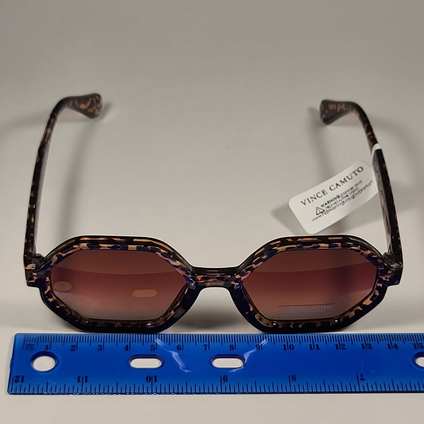 Vince Camuto VC1069 LE Geometric Sunglasses Leopard Frame Brown Gradient Lens - Sunglasses