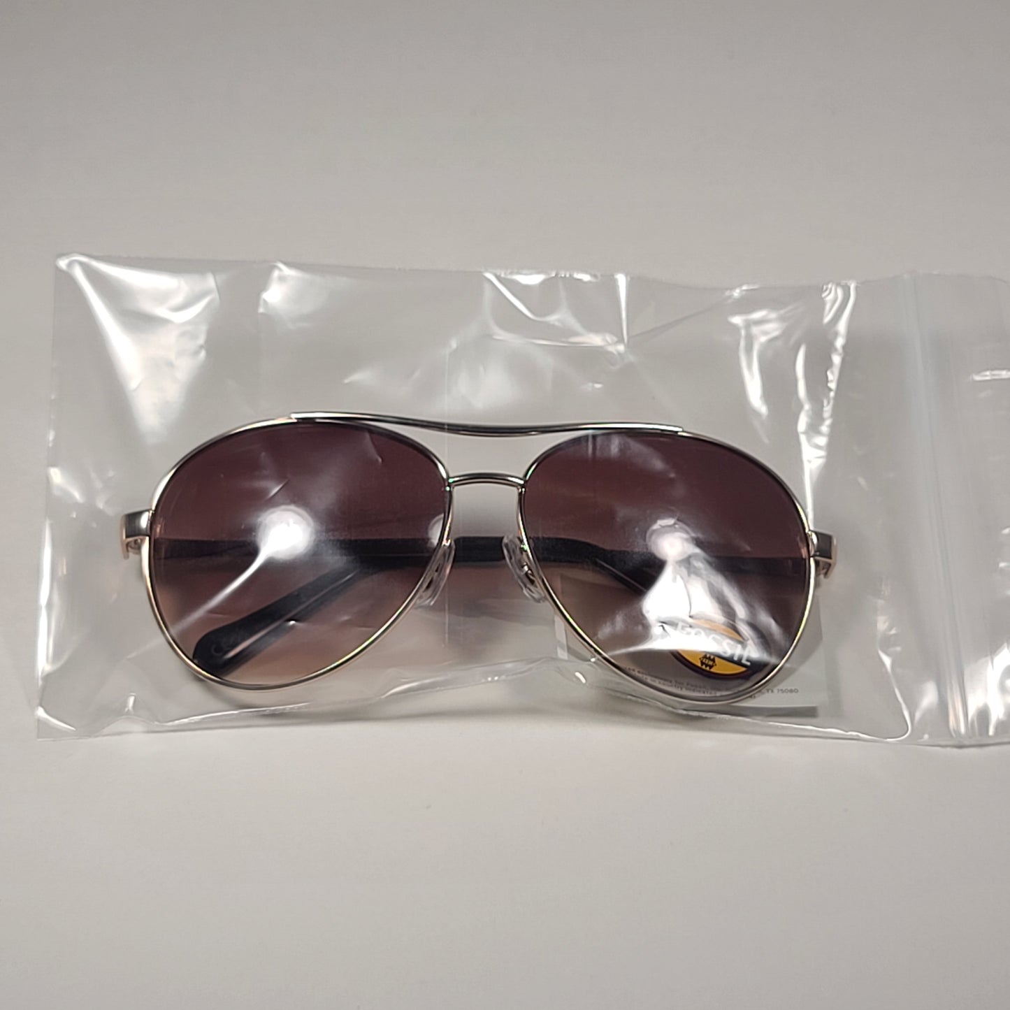 Fossil FW51 Pilot Sunglasses Gold Tone and Tortoise Frame / Brown Gradient Lens - Sunglasses