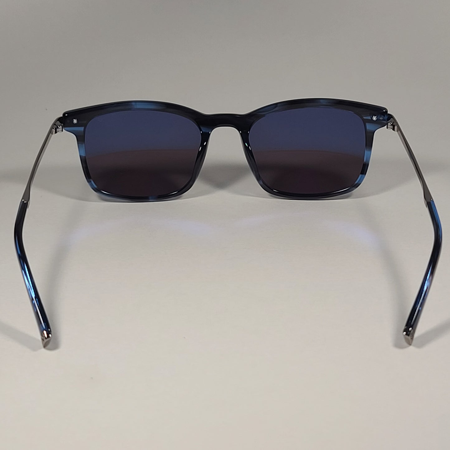 John Varvatos Men’s Square Sunglasses JV V539 Blue Horn Frame / Gray Lens - Sunglasses