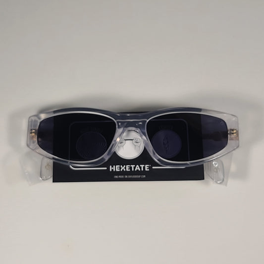 RAG & BONE RNB1047/G/S 900 KU Rectangular Sunglasses Crystal Hexetate Gray Tint - Sunglasses