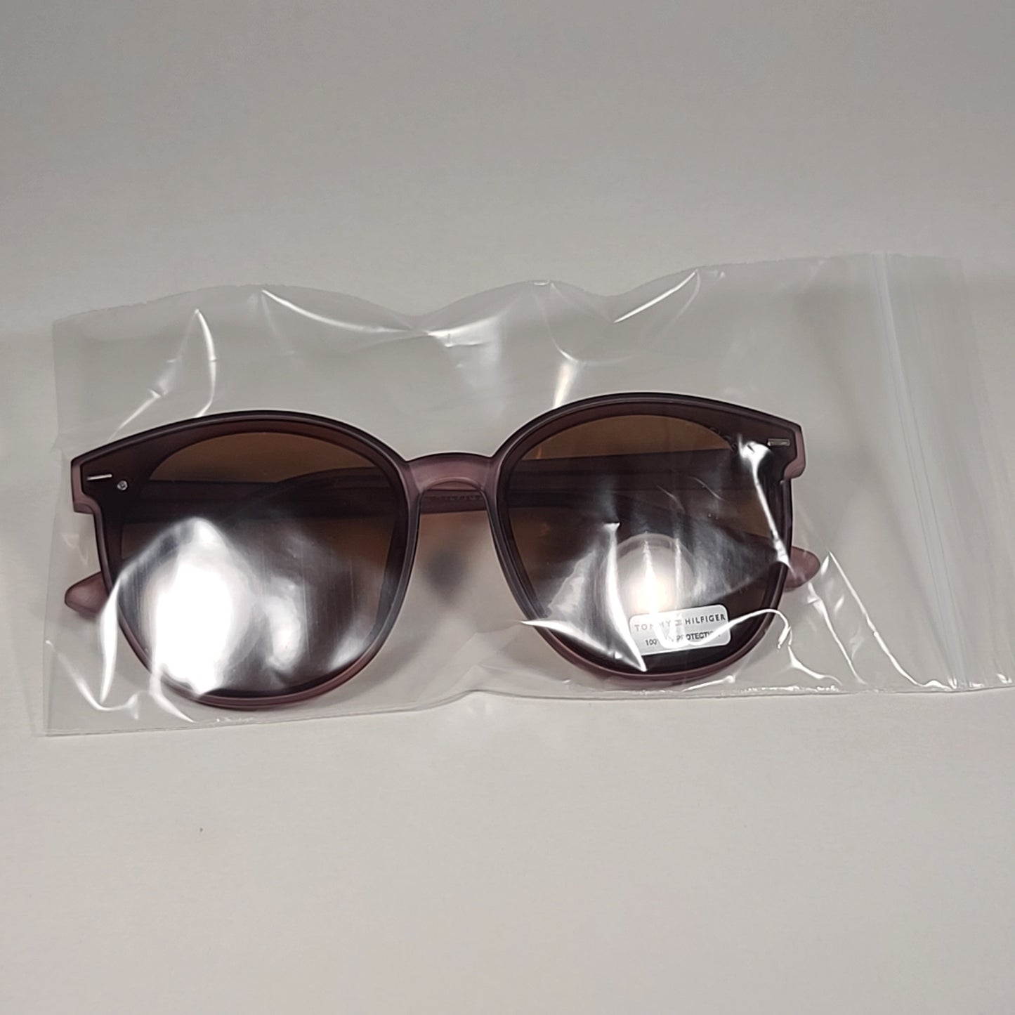 Tommy Hilfiger ’Ariana’ WP OL566 Round Cat Eye Sunglasses Pink Frame Brown Lens - Sunglasses