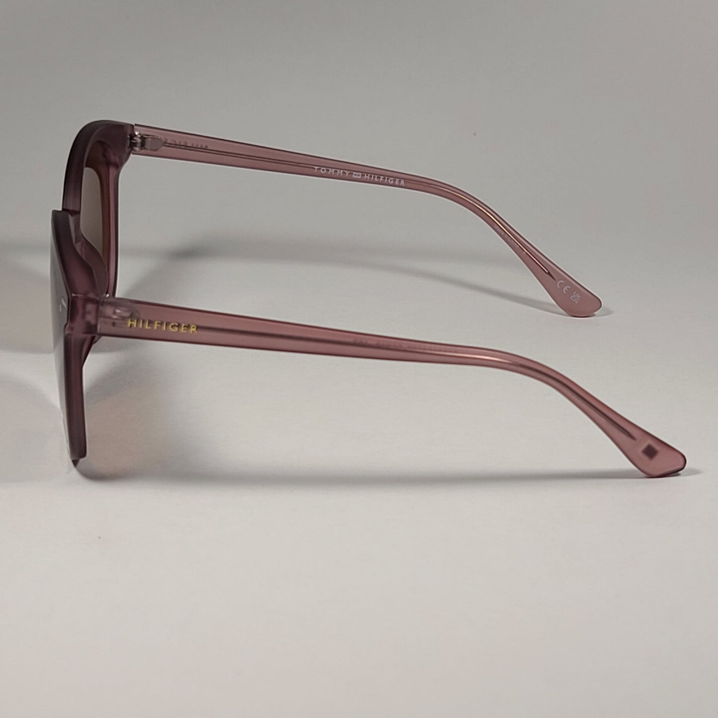 Tommy Hilfiger ’Ariana’ WP OL566 Round Cat Eye Sunglasses Pink Frame Brown Lens - Sunglasses
