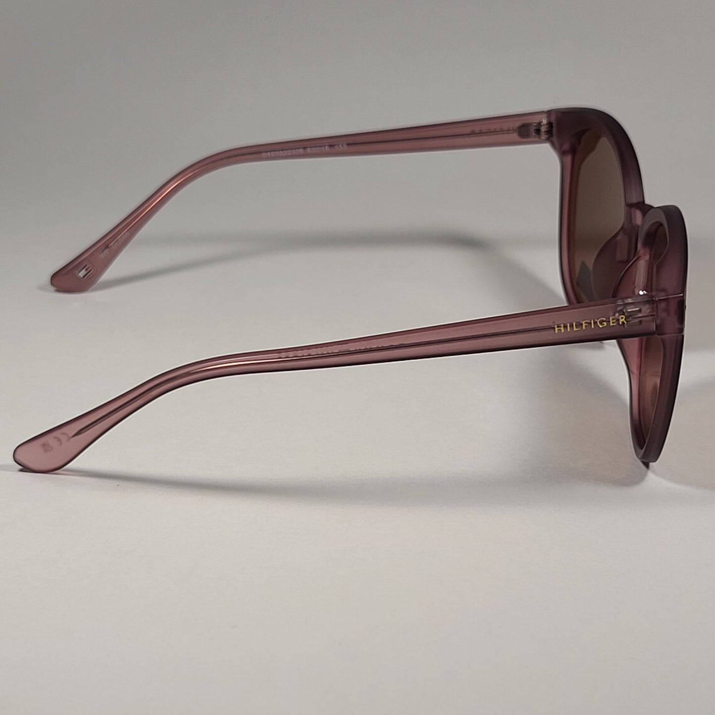 Tommy Hilfiger ’Ariana’ WP OL566 Round Cat Eye Sunglasses Pink Frame Brown Lens - Sunglasses
