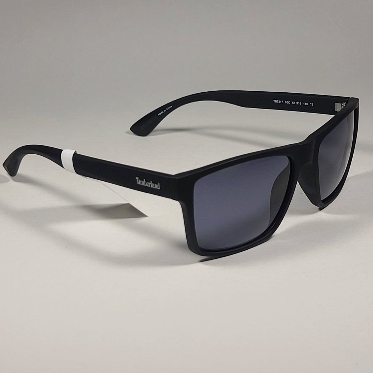 Timberland Rectangular Sunglasses Matte Black Gray Tinted Lens TB7217 05C 57mm