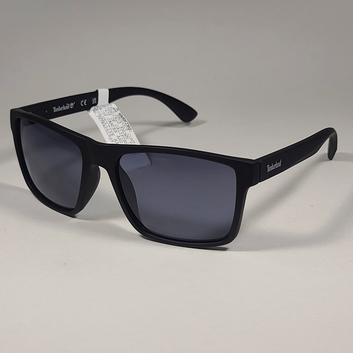 Timberland Rectangular Sunglasses Matte Black Gray Tinted Lens TB7217 05C 57mm