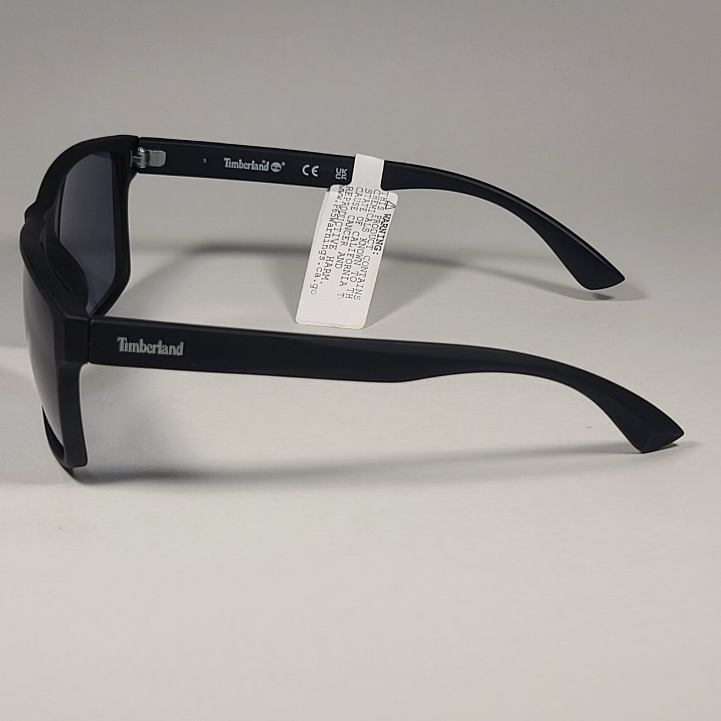 Timberland Rectangular Sunglasses Matte Black Gray Tinted Lens TB7217 05C 57mm