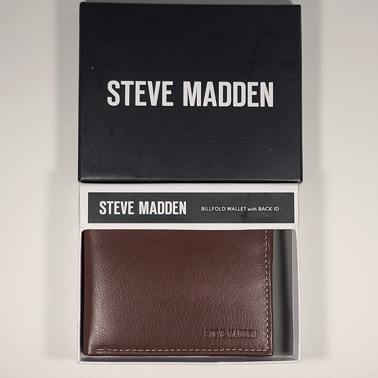 Steve Madden Men’s Billfold Brown Leather Wallet With Back ID RFID N80093/01 - Wallets