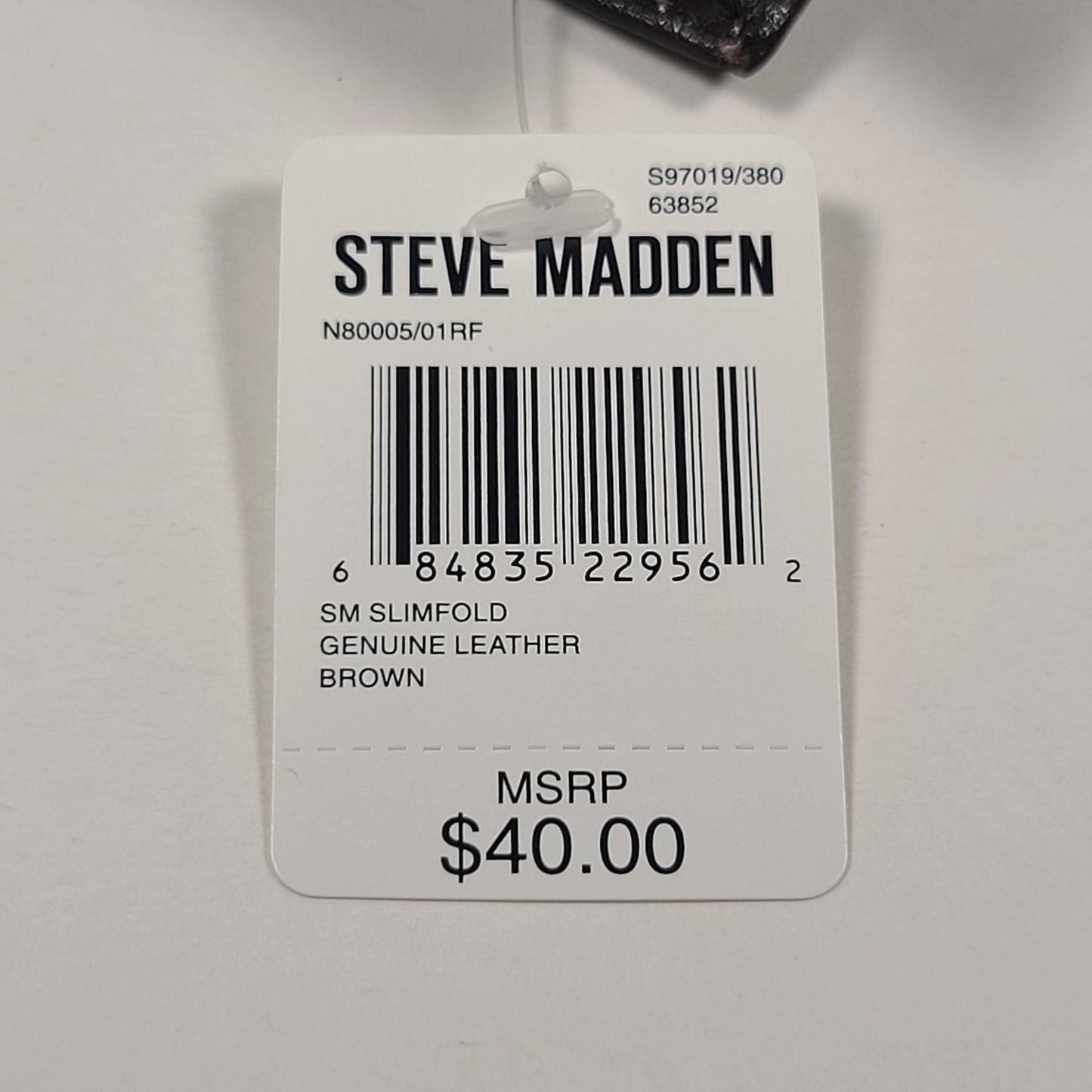 Steve Madden Men’s Slimfold Bifold Dark Brown Leather Wallet RFID N80005/01RF - Wallets