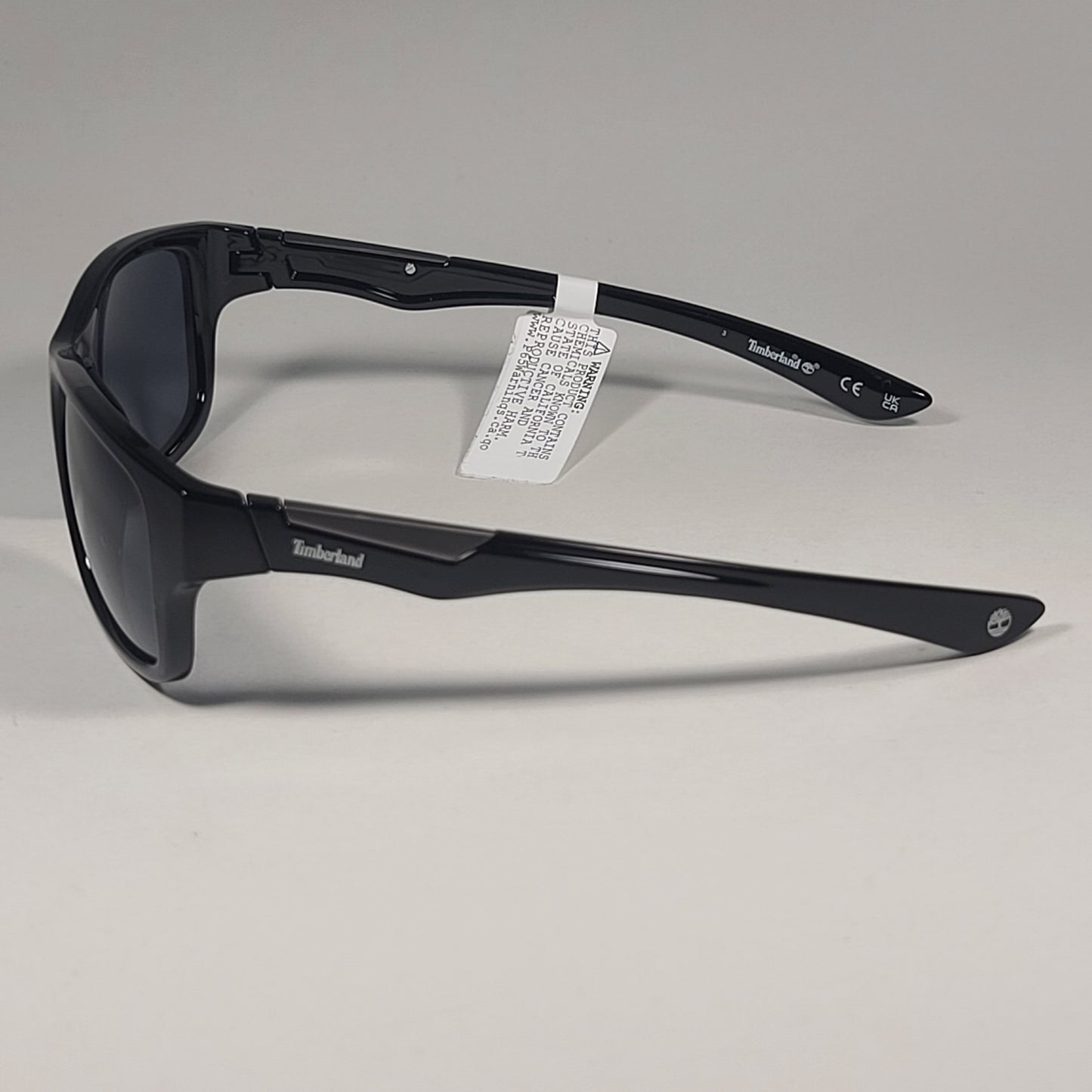 Timberland Sport Sunglasses Shiny Black Frame Gray Tinted Lens TB7155 01A