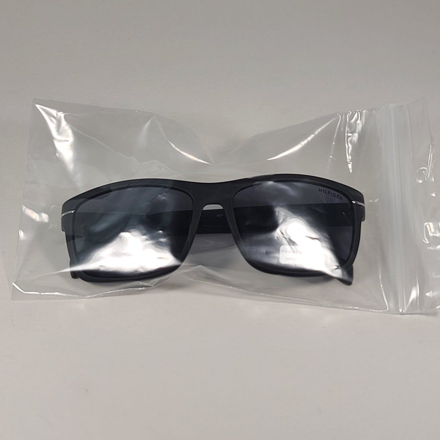 Tommy Hilfiger MP OM639 Rectangular Sunglasses Matte Black Frame & Gray Lens - Sunglasses