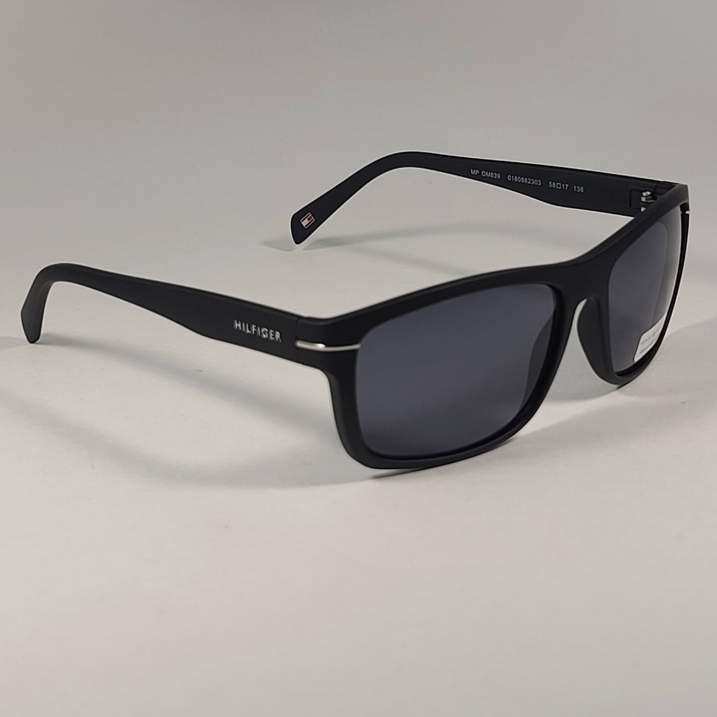 Tommy Hilfiger MP OM639 Rectangular Sunglasses Matte Black Frame & Gray Lens - Sunglasses