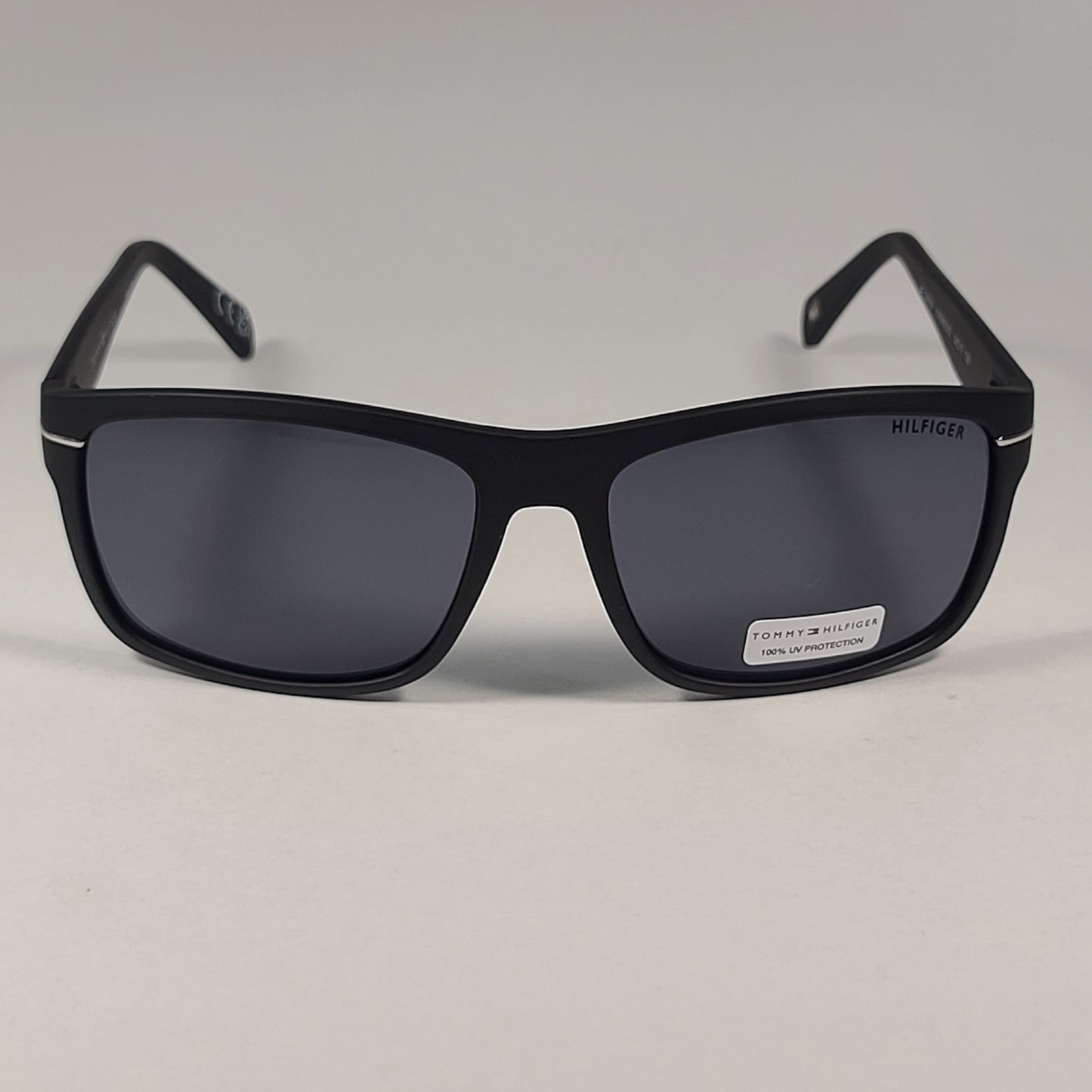 Tommy Hilfiger MP OM639 Rectangular Sunglasses Matte Black Frame & Gray Lens - Sunglasses