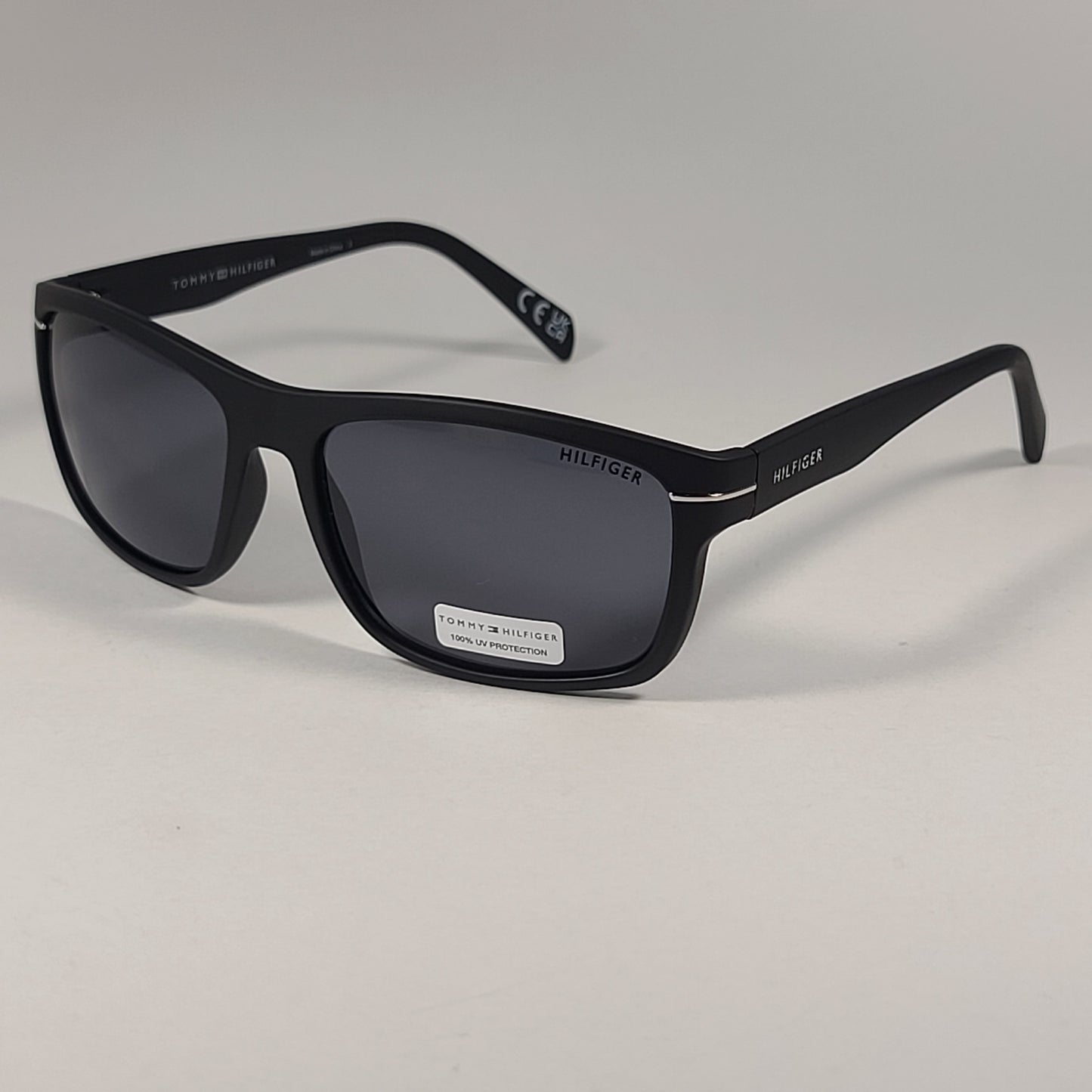 Tommy Hilfiger MP OM639 Rectangular Sunglasses Matte Black Frame & Gray Lens - Sunglasses
