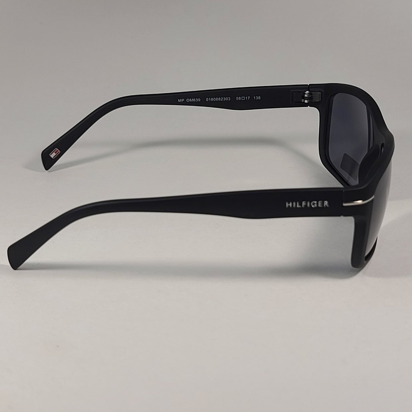 Tommy Hilfiger MP OM639 Rectangular Sunglasses Matte Black Frame & Gray Lens - Sunglasses