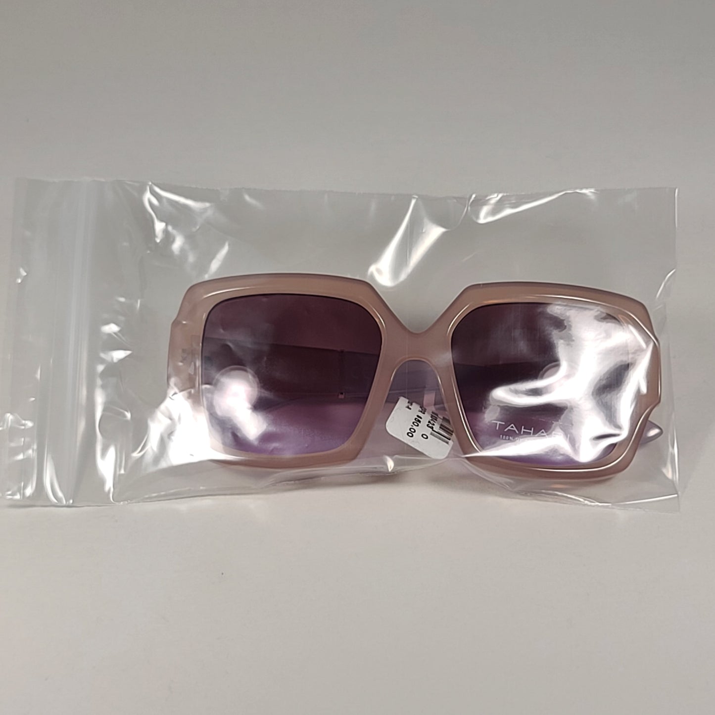 Tahari TH879 NDPR Oversize Square Sunglasses Nude Purple Frame Pink Gradient Lens - Sunglasses