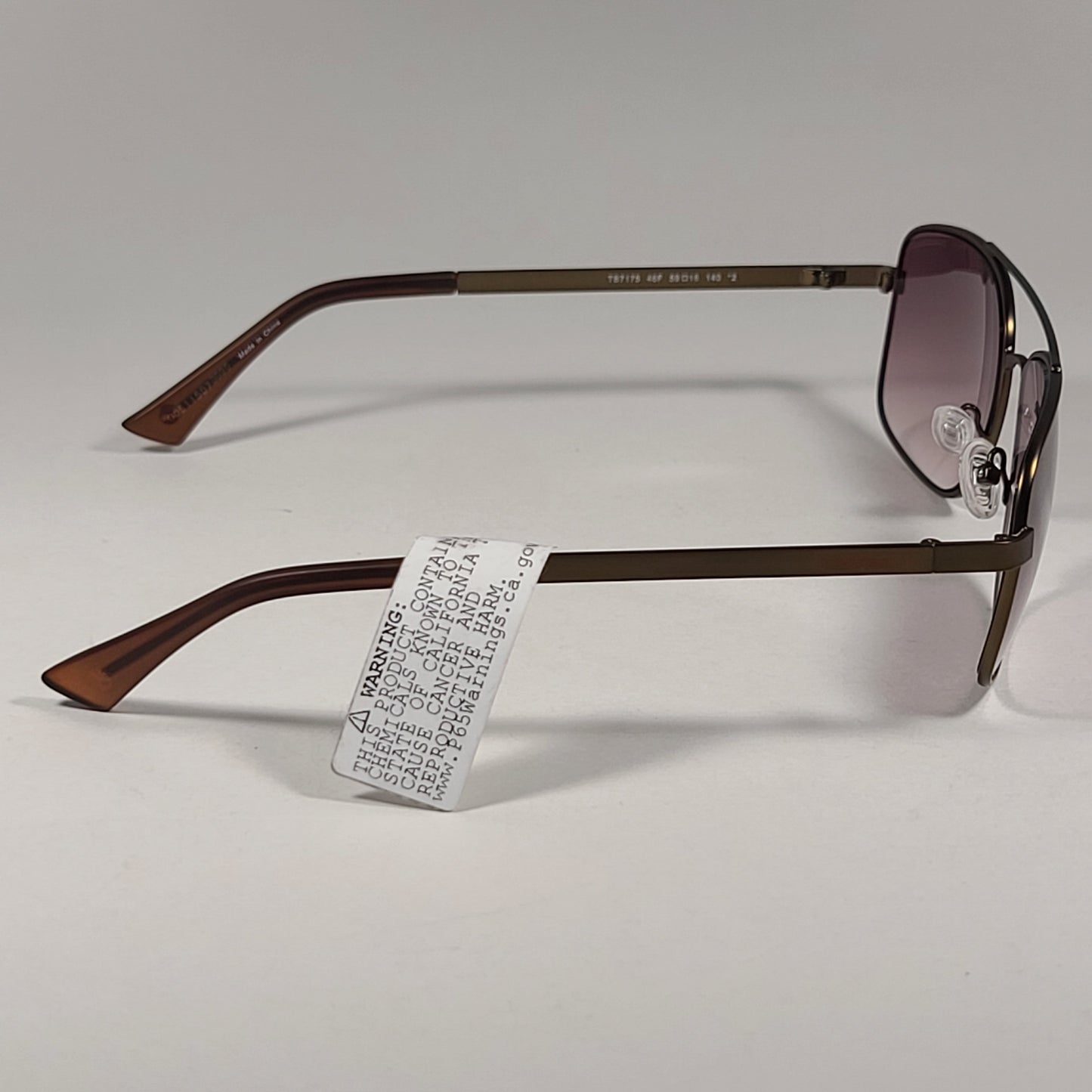 Timberland Rectangle Sunglasses Light Brown Metal Frame Lens TB7175 46F